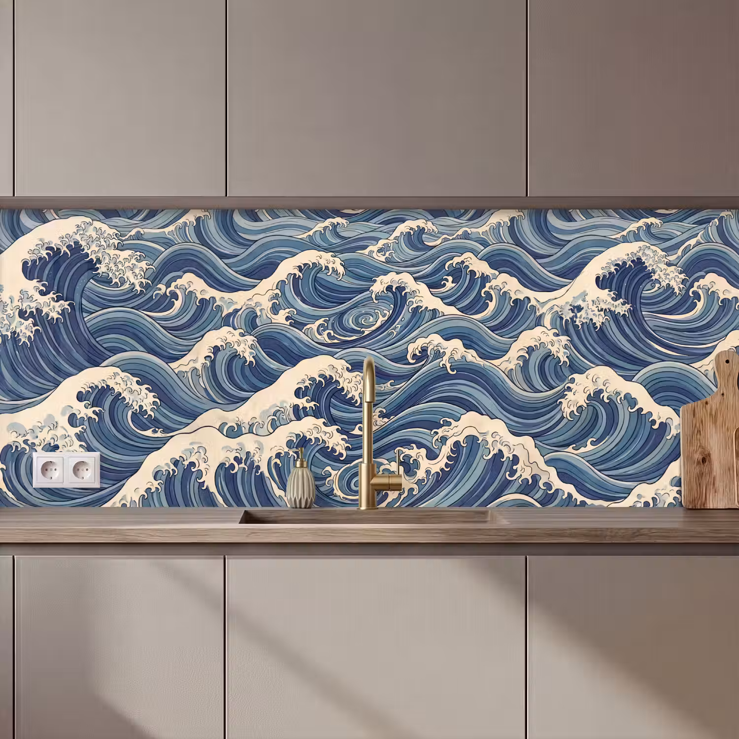 Golven - Zee - Natuur - Abstract - Blauw keuken achterwand 2 middel zz_3dshopping