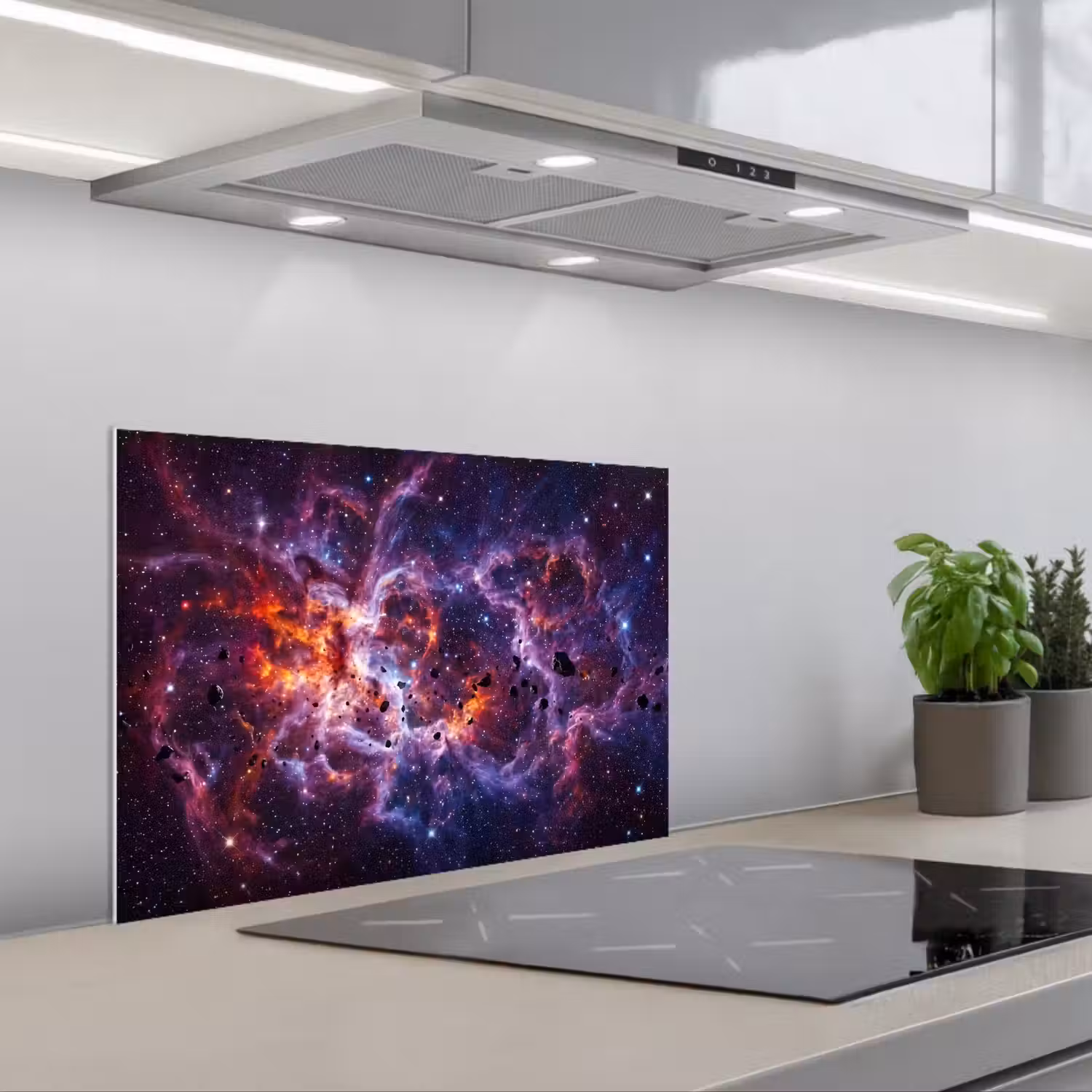Space - Stars - Abstract - Colorful keuken achterwand spatscherm klein -3d_schuin