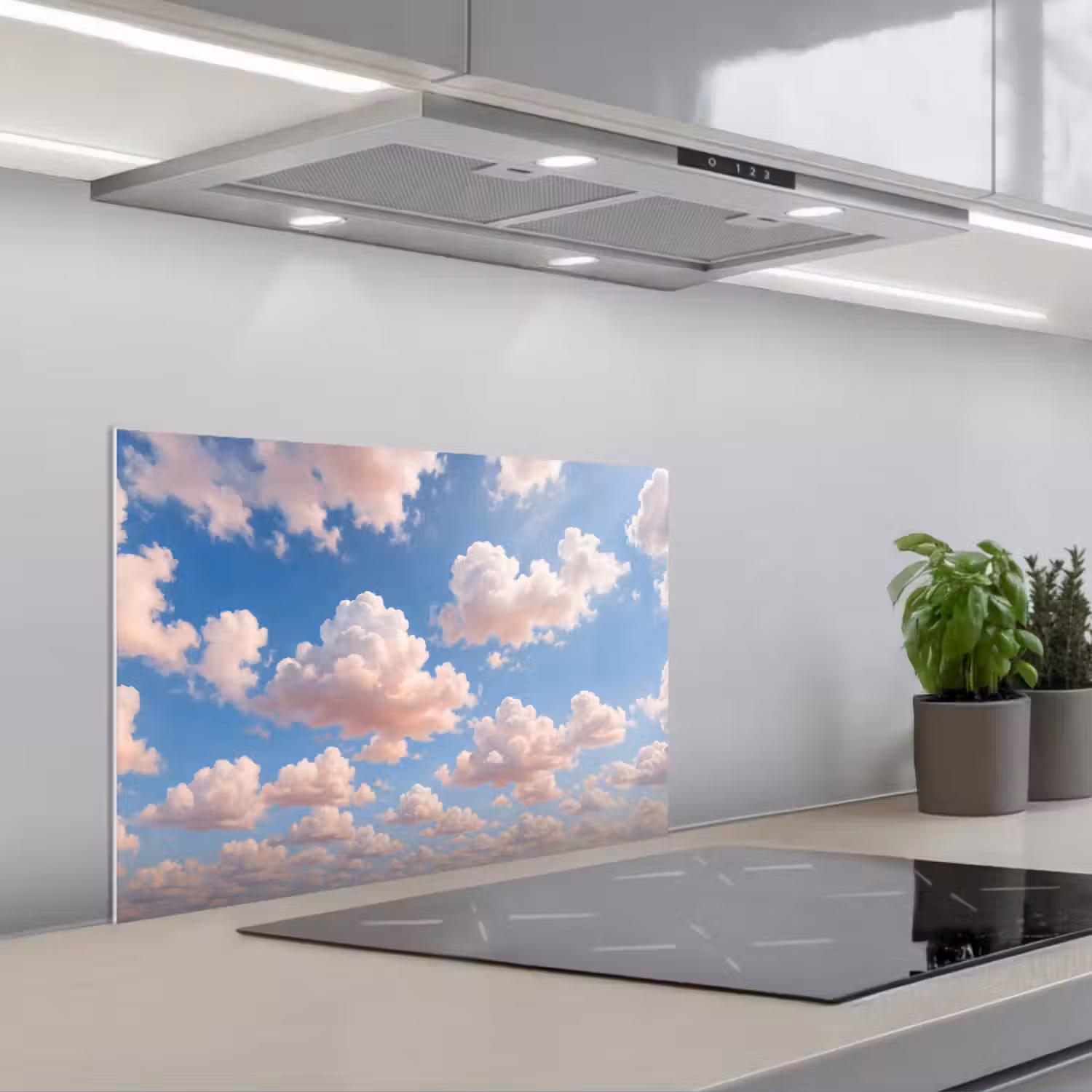 Wolken - Hemel - Natuur - Licht - Blauw keuken achterwand spatscherm klein -3d_schuin