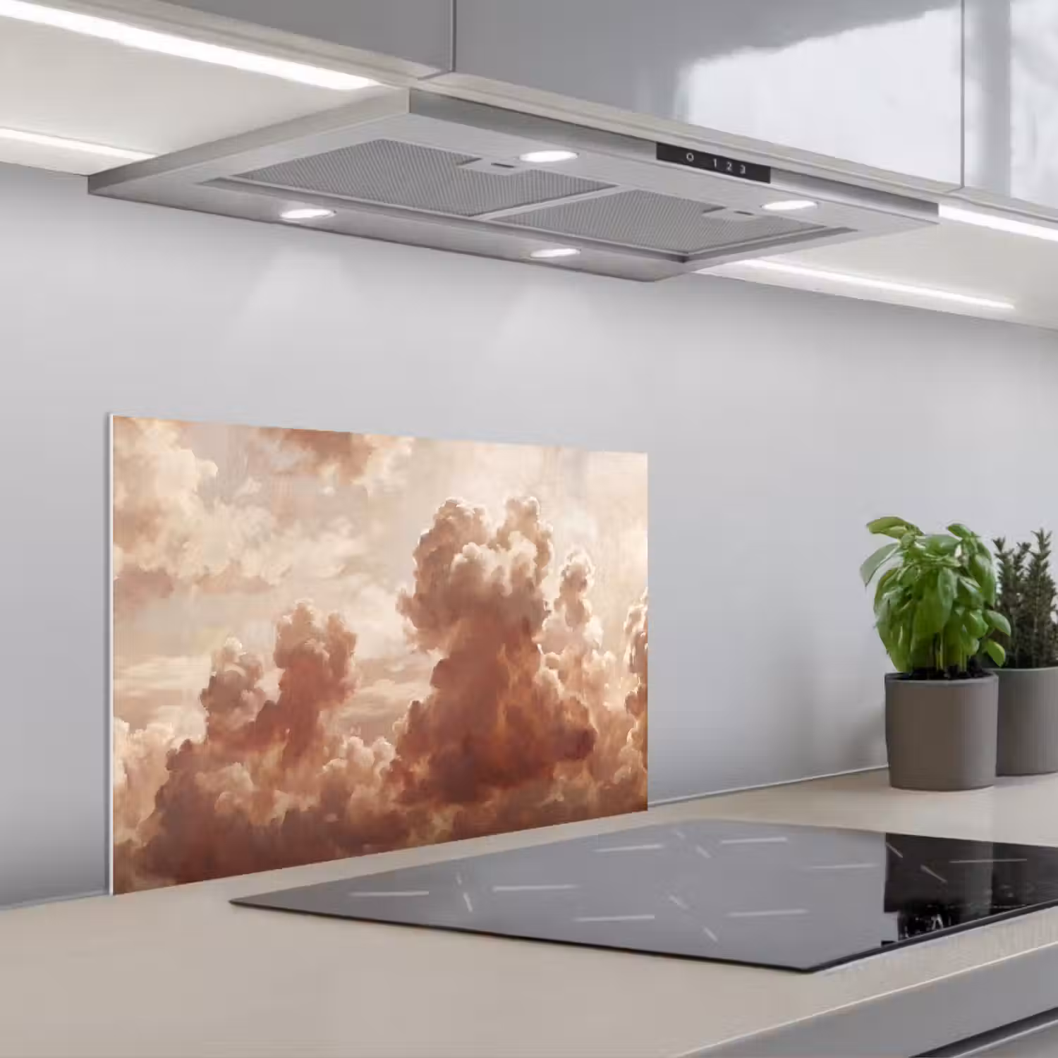 Wolken - Lucht - Natuur - Modern - Bruin keuken achterwand spatscherm klein -3d_schuin