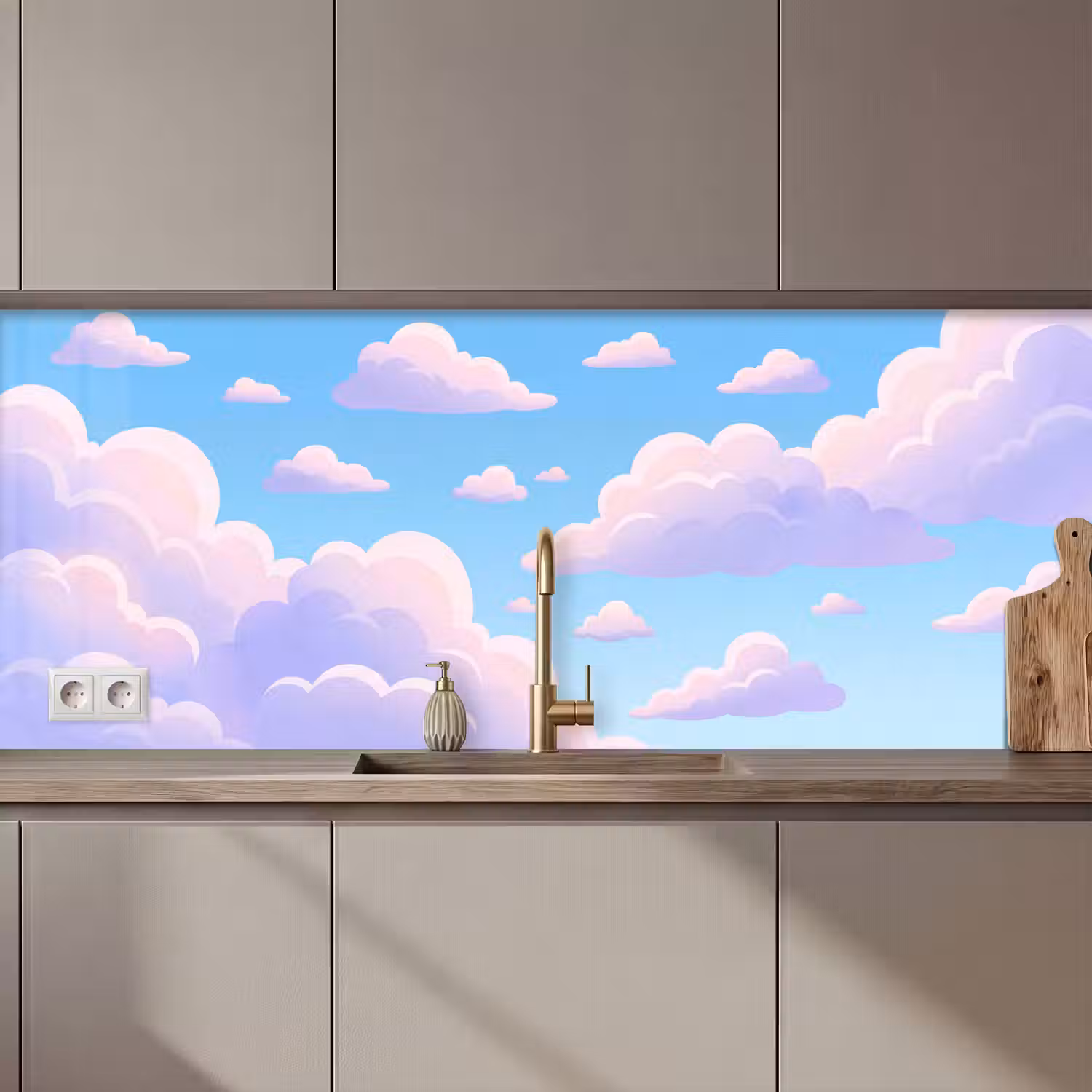 Wolken - Roze - Blauw - Natuur - Modern keuken achterwand 2 middel zz_3dshopping