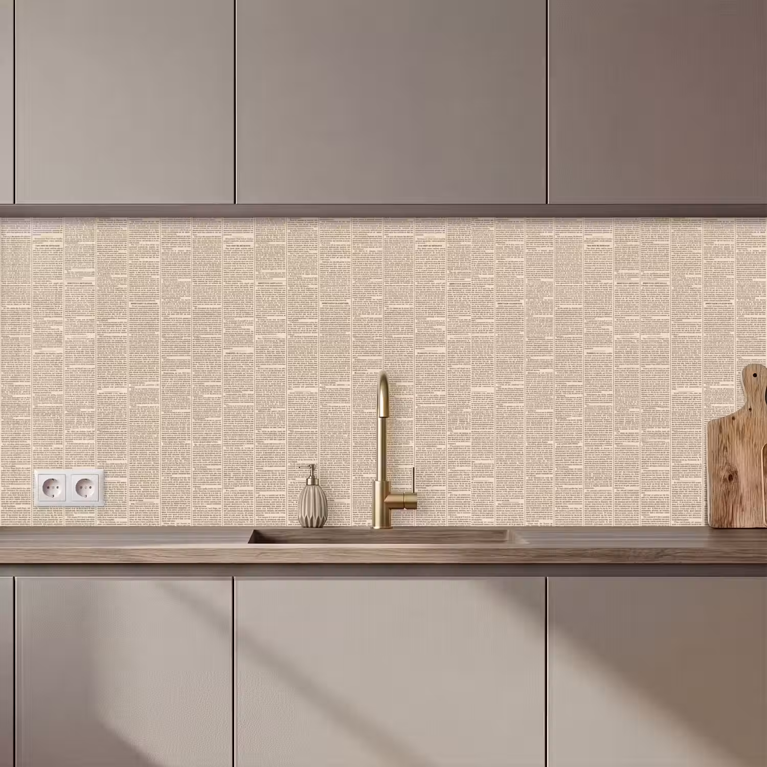 Krant - Nieuws - Historisch - Vintage - Beige keuken achterwand 2 middel zz_3dshopping