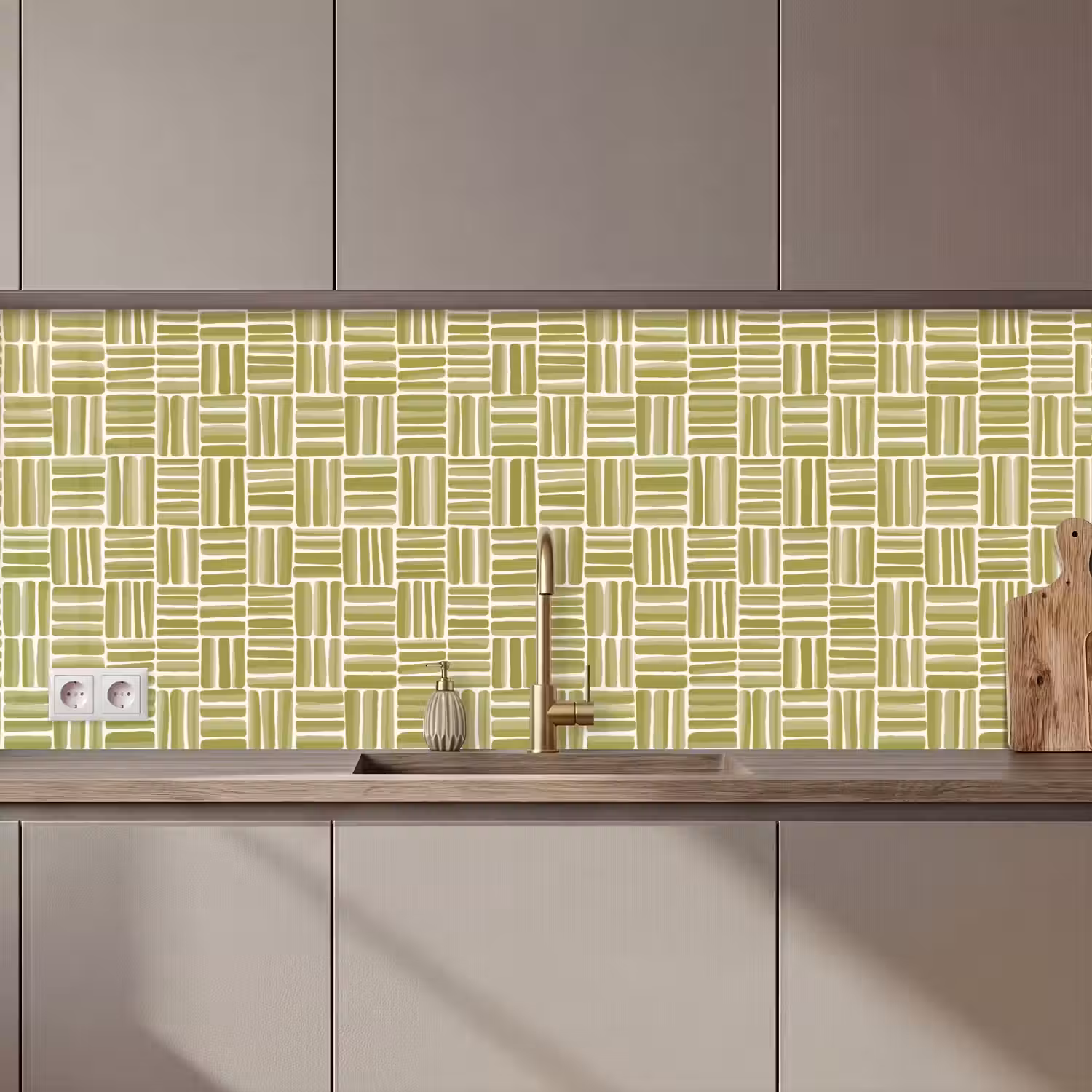 Vlecht - Patroon - Groen keuken achterwand 2 middel 871 zz_3dshopping