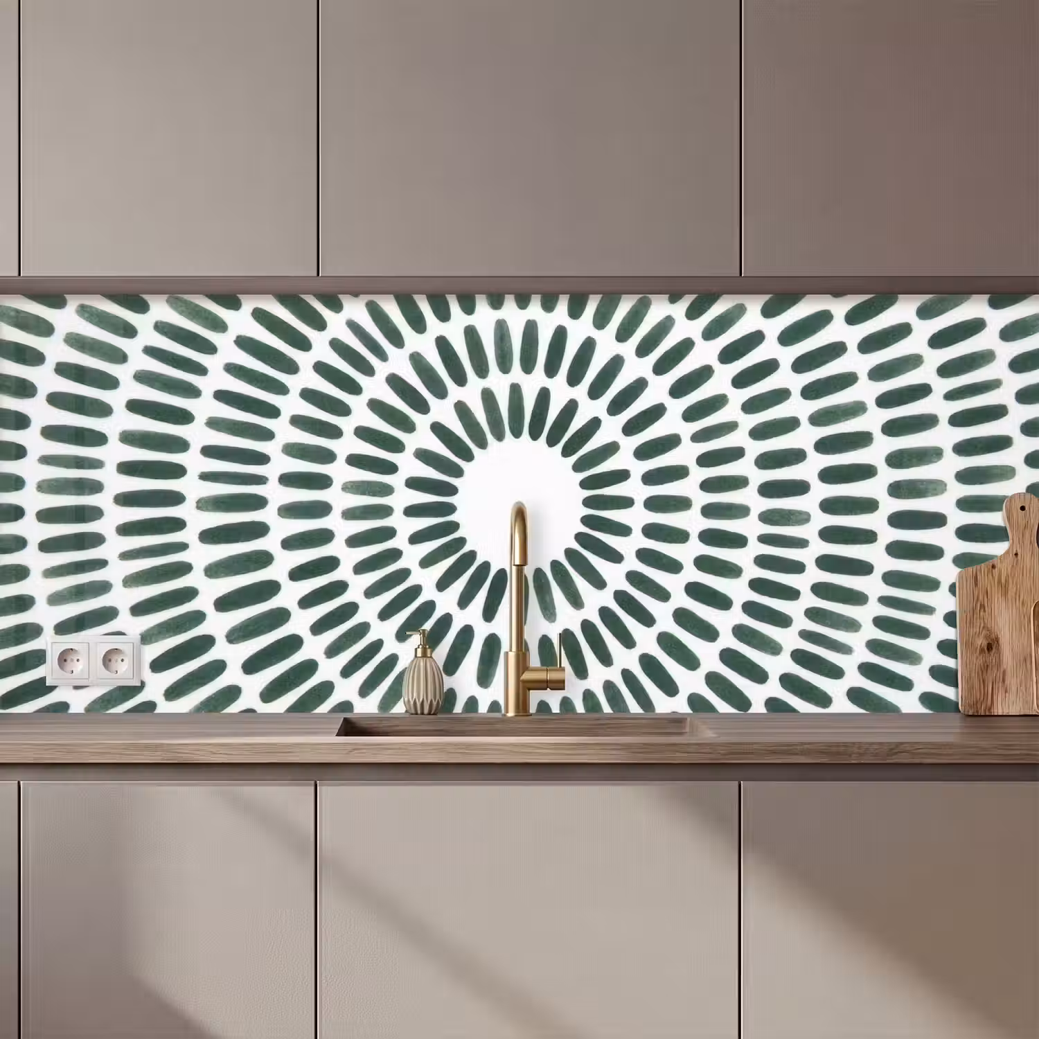 Abstract - Cirkel - Patroon - Modern - Groen keuken achterwand 2 middel zz_3dshopping