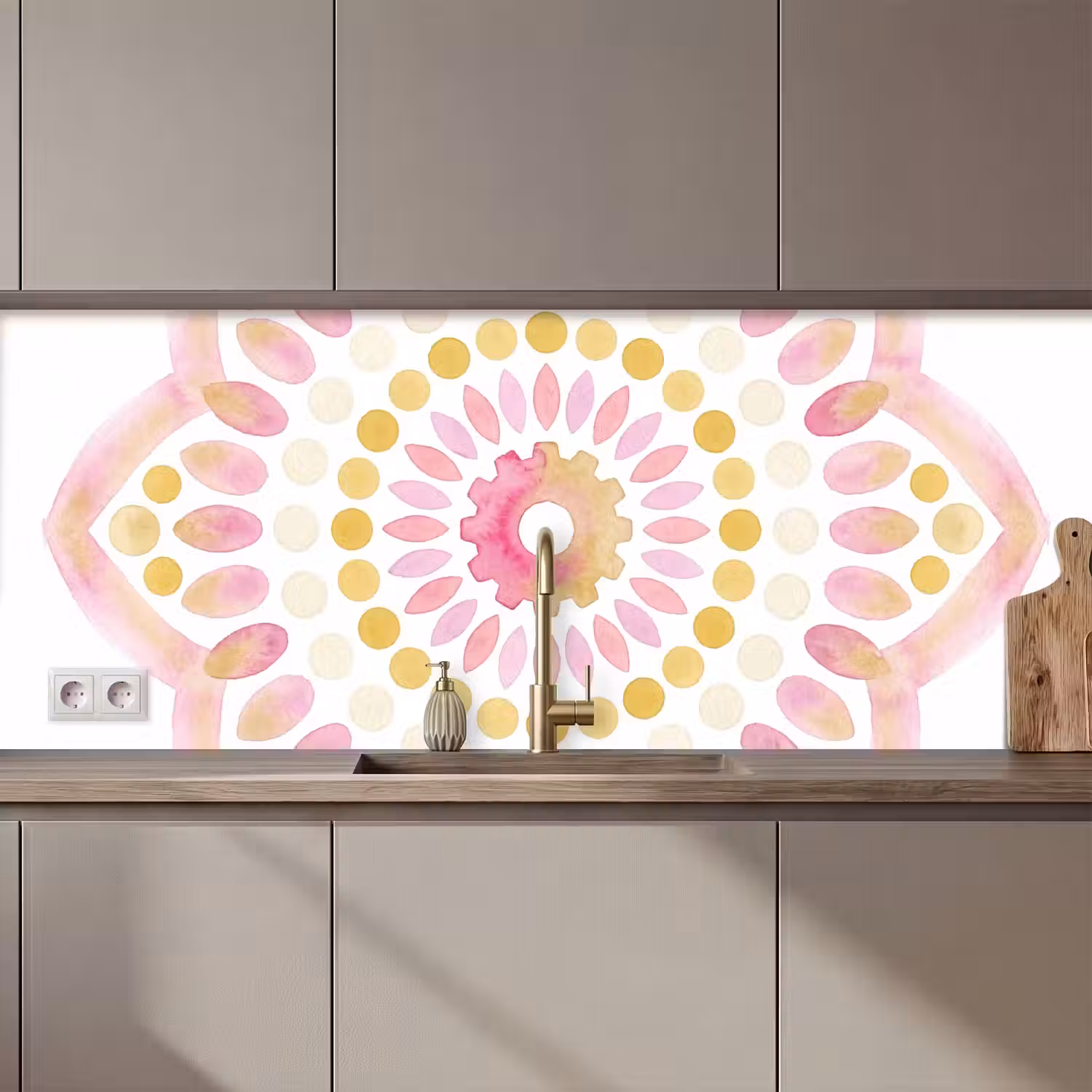 Abstract - Mandala - Kunst - Modern - Roze keuken achterwand 2 middel zz_3dshopping