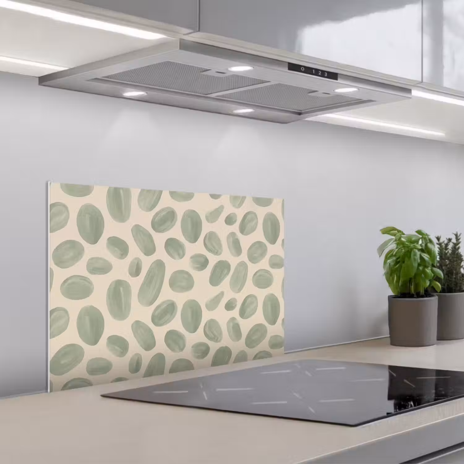 Abstract - Patroon - Organisch - Groen - Modern keuken achterwand spatscherm klein -3d_schuin