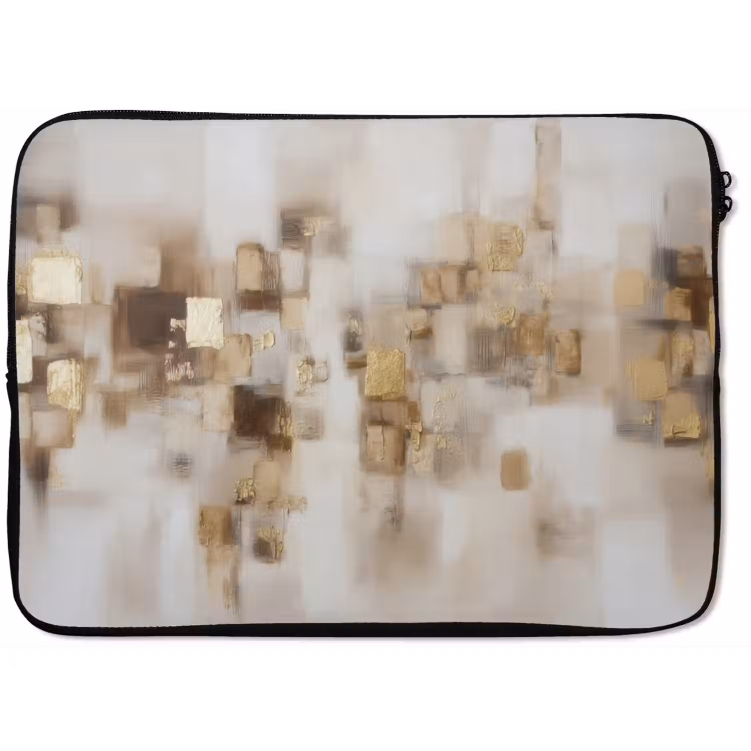 Abstracte vierkanten - Aardetonen - Mistig laptophoes neopreen klein -zkaufland3dotto