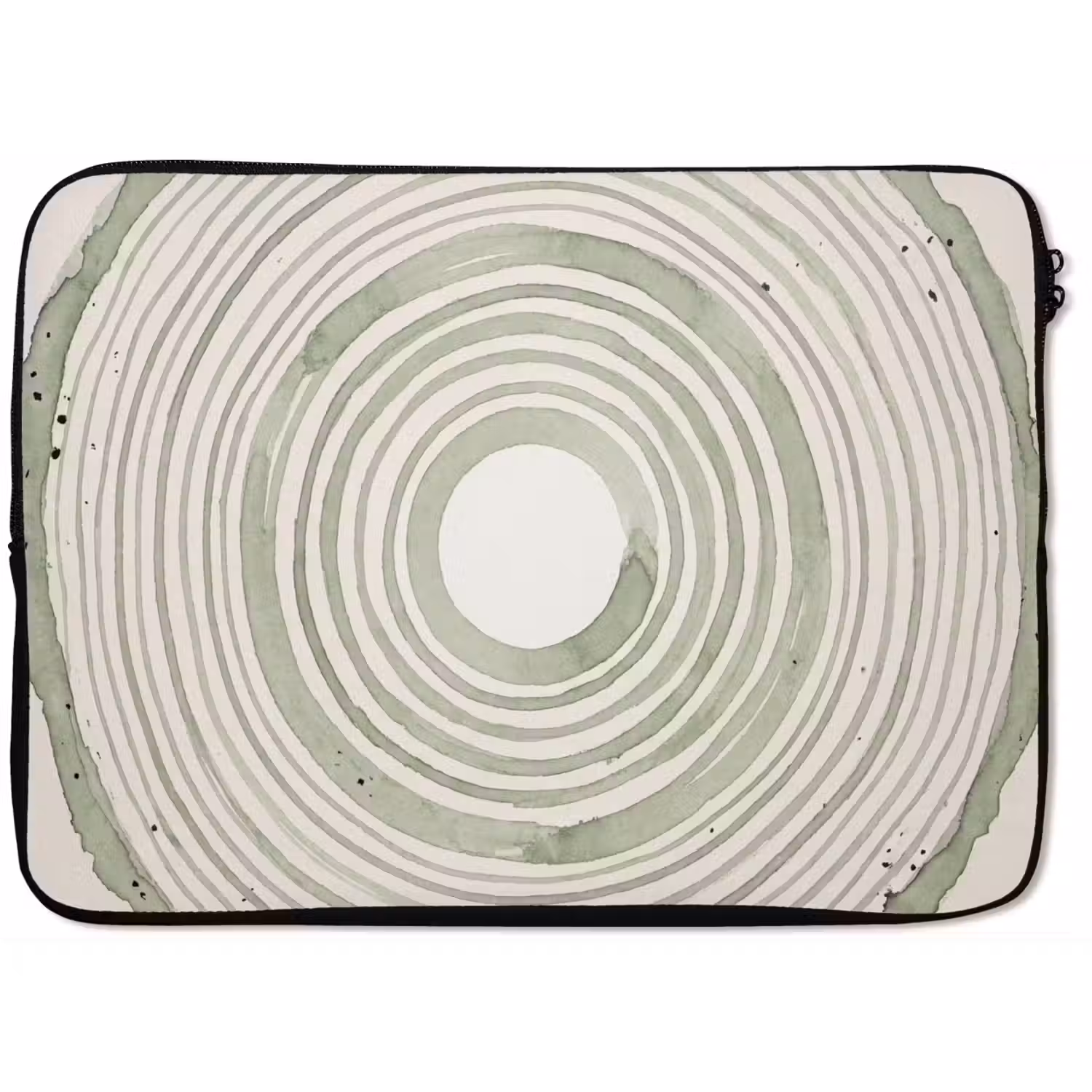 Abstractie - Cirkels - Waterverf - Groen - Modern laptophoes neopreen klein -zkaufland3dotto