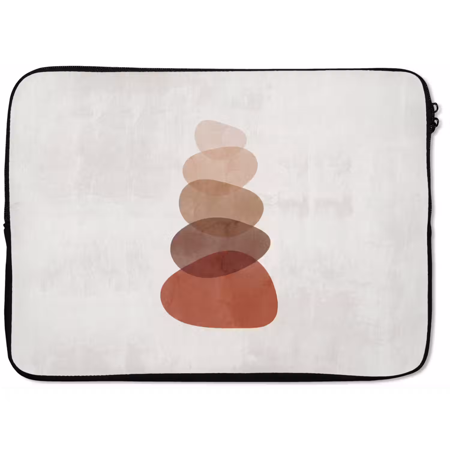 Abstractie - Gestapeld - Balans - Modern - Aardetinten laptophoes neopreen klein -zkaufland3dotto