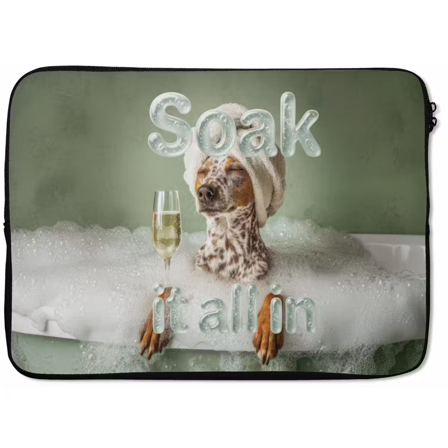 Soak it all in - Hond - Bad laptophoes neopreen klein -zkaufland3dotto