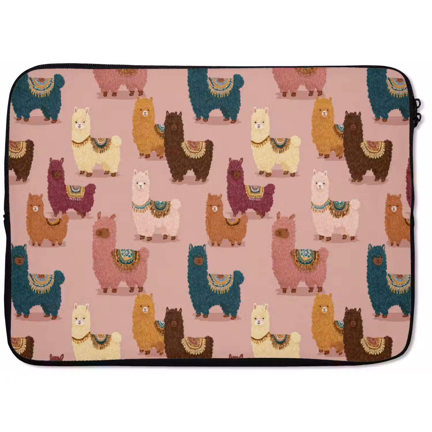 Alpaca's - Patroon - Kleurrijk laptophoes neopreen klein 279 -zkaufland3dotto