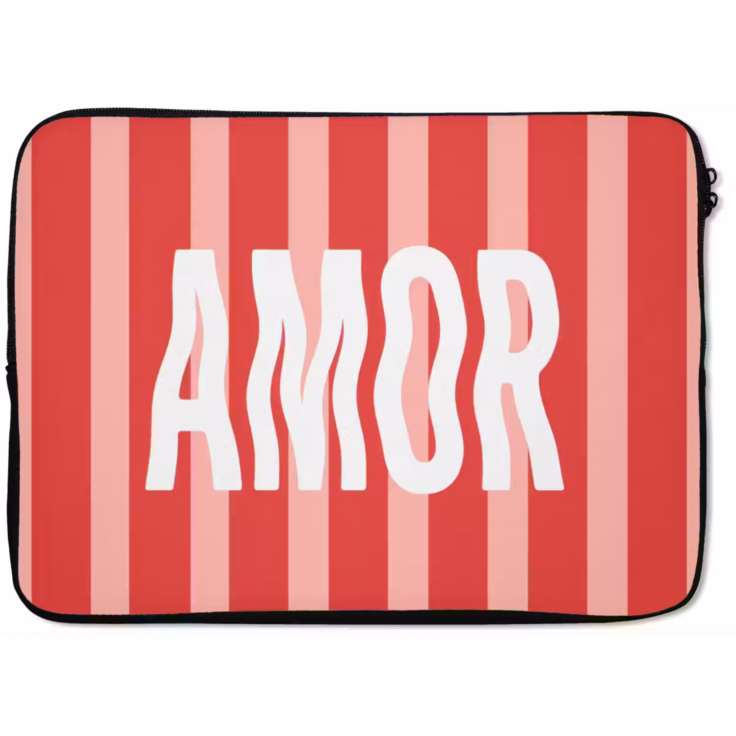 Amor - Strepen - Rood - Roze laptophoes neopreen klein -zkaufland3dotto