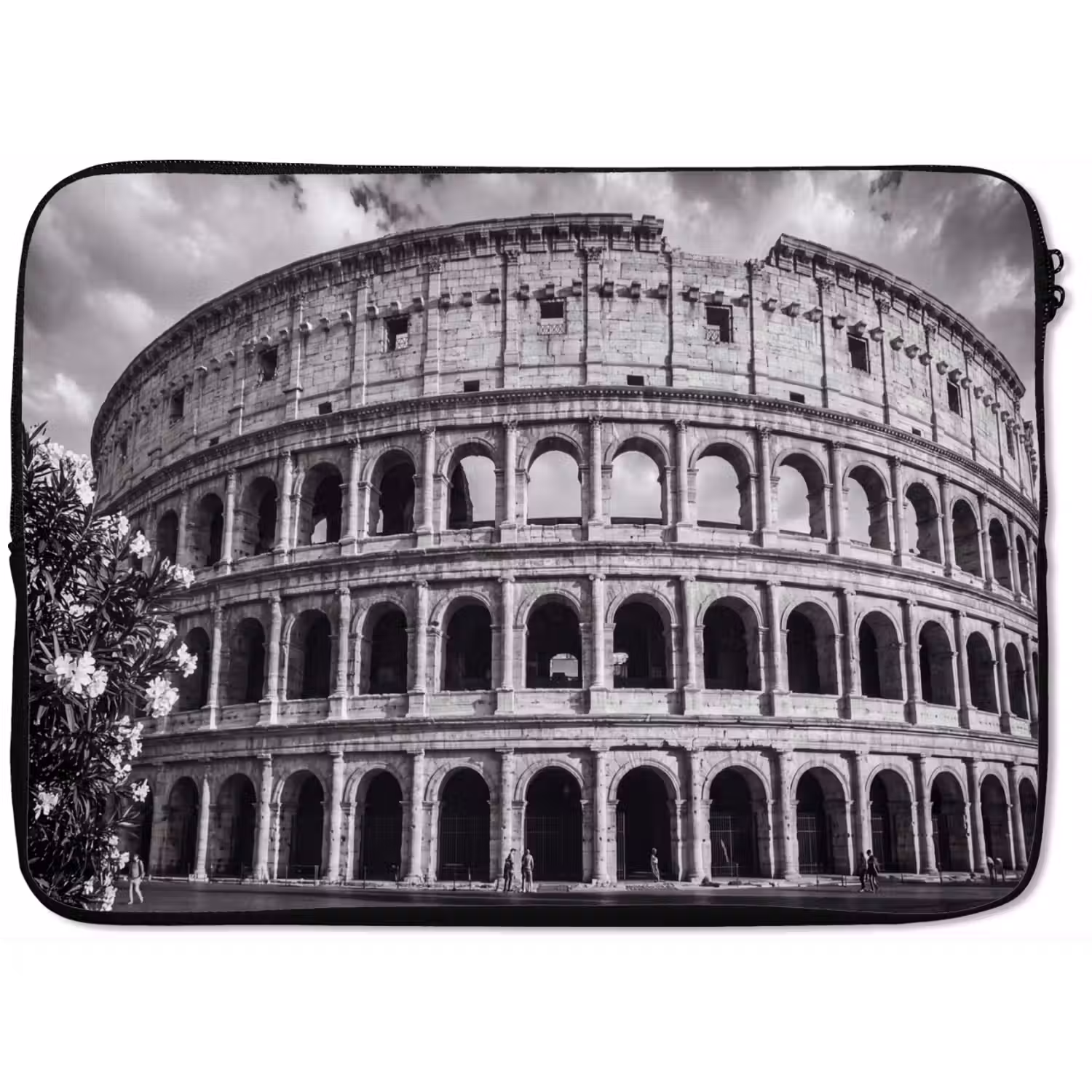 Architectuur - Colosseum - Rome - Historisch - Zwart-wit laptophoes neopreen klein -zkaufland3dotto