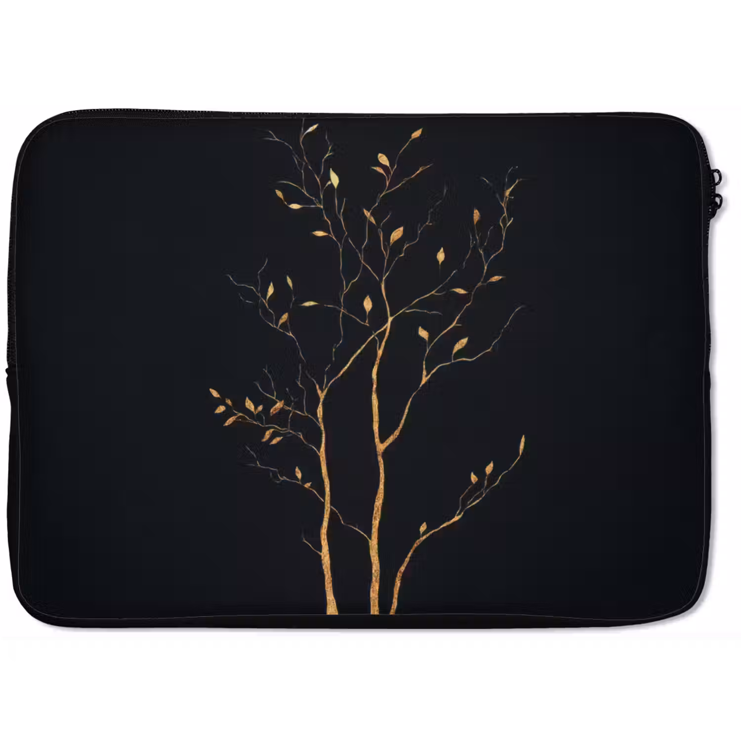 Takken - Blaadjes - Zwart laptophoes neopreen klein -zkaufland3dotto
