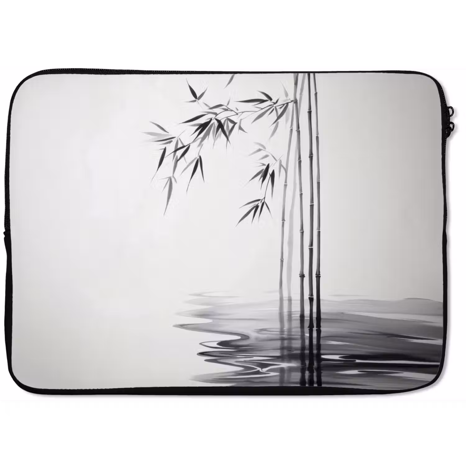 Bamboestammen - Water - Minimalistisch - Wit laptophoes neopreen klein -zkaufland3dotto