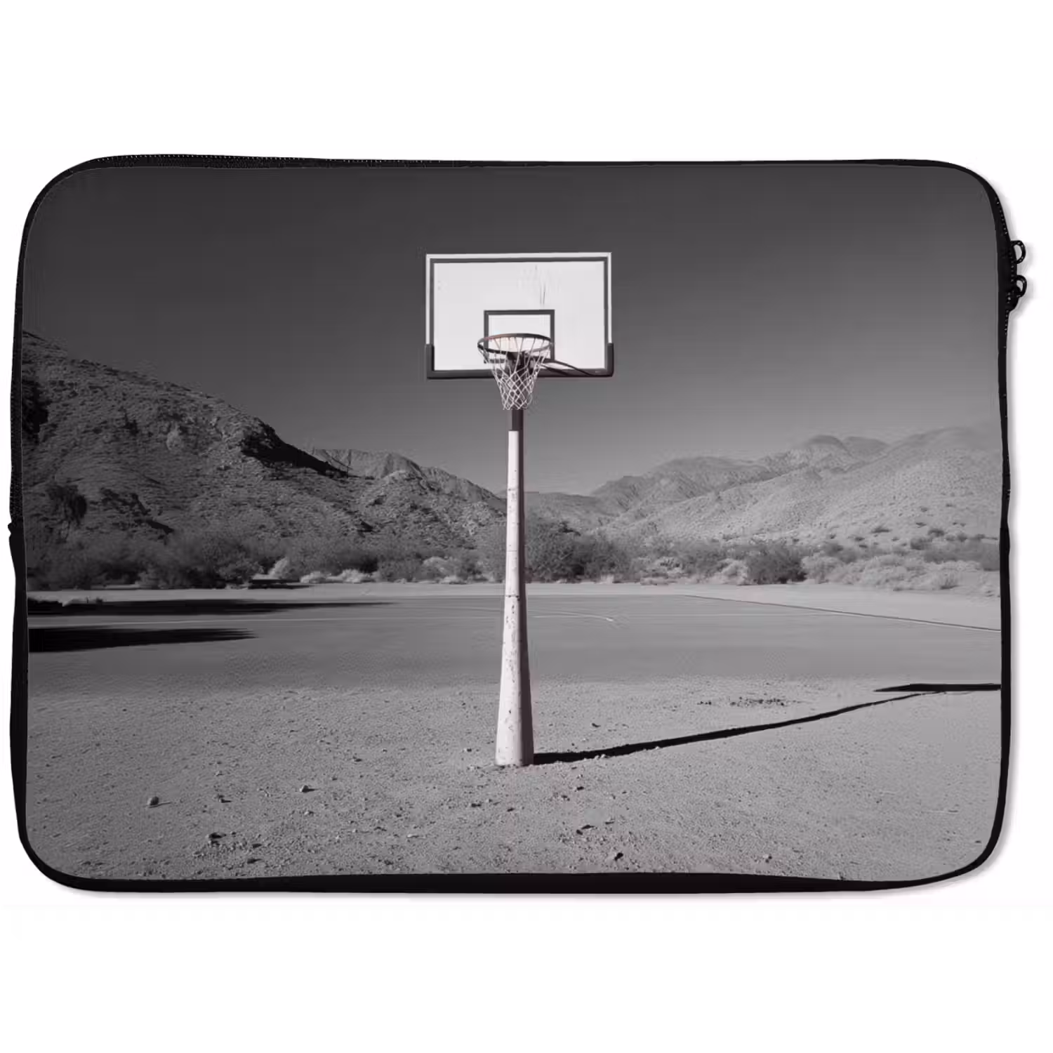 Basketbalpaal - Landschap - Zand - Wit laptophoes neopreen klein -zkaufland3dotto
