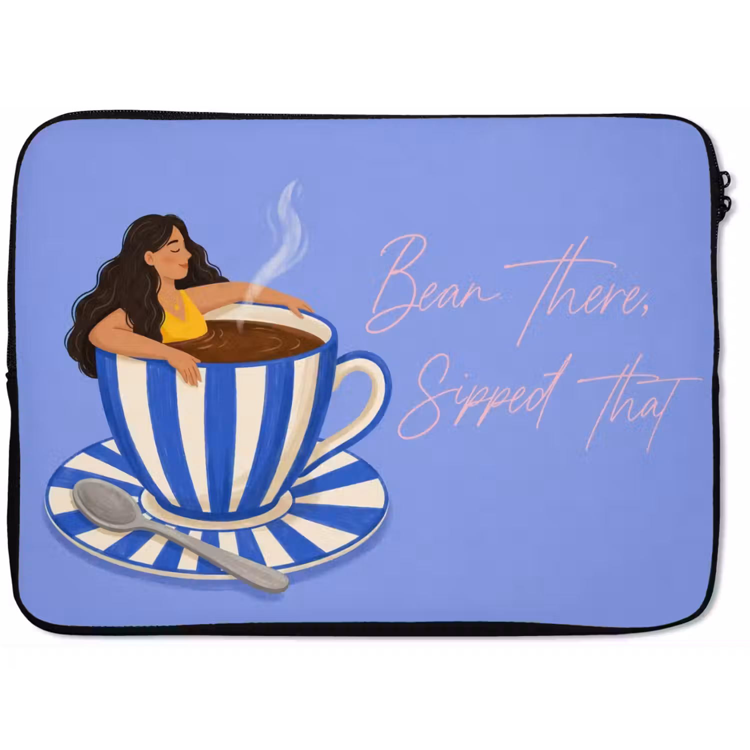 Mok - Koffie - Vrouw - Paars laptophoes neopreen klein -zkaufland3dotto