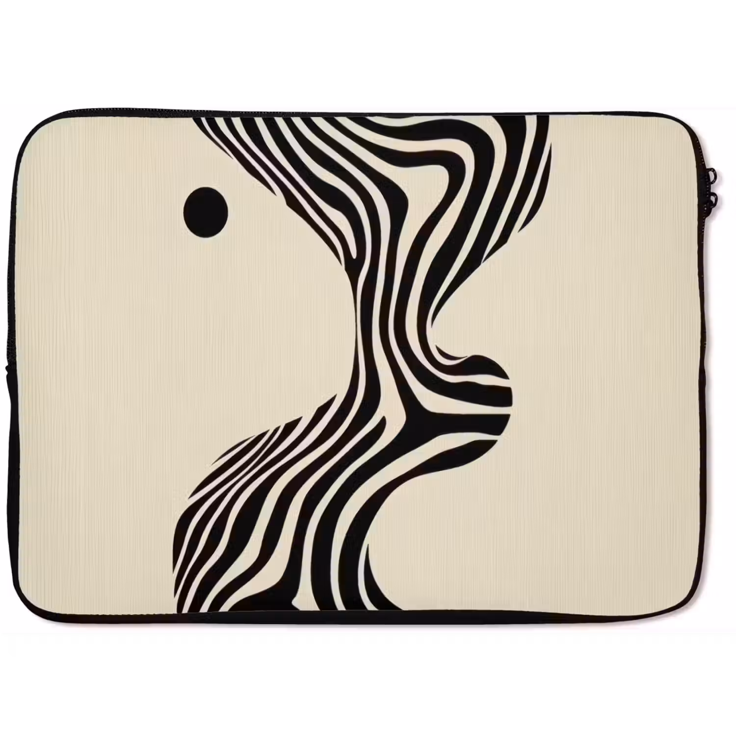 Beige - Lijnen - Golvend - Abstract laptophoes neopreen klein -zkaufland3dotto