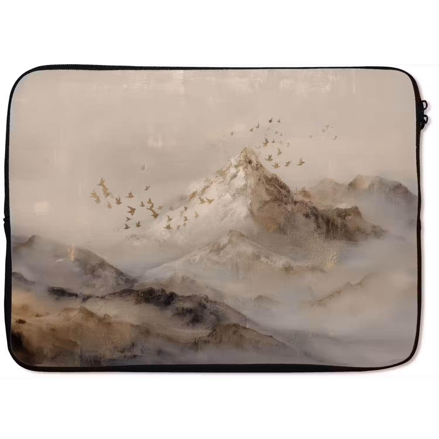 Berglandschap - Mist - Penseelstreken laptophoes neopreen klein -zkaufland3dotto