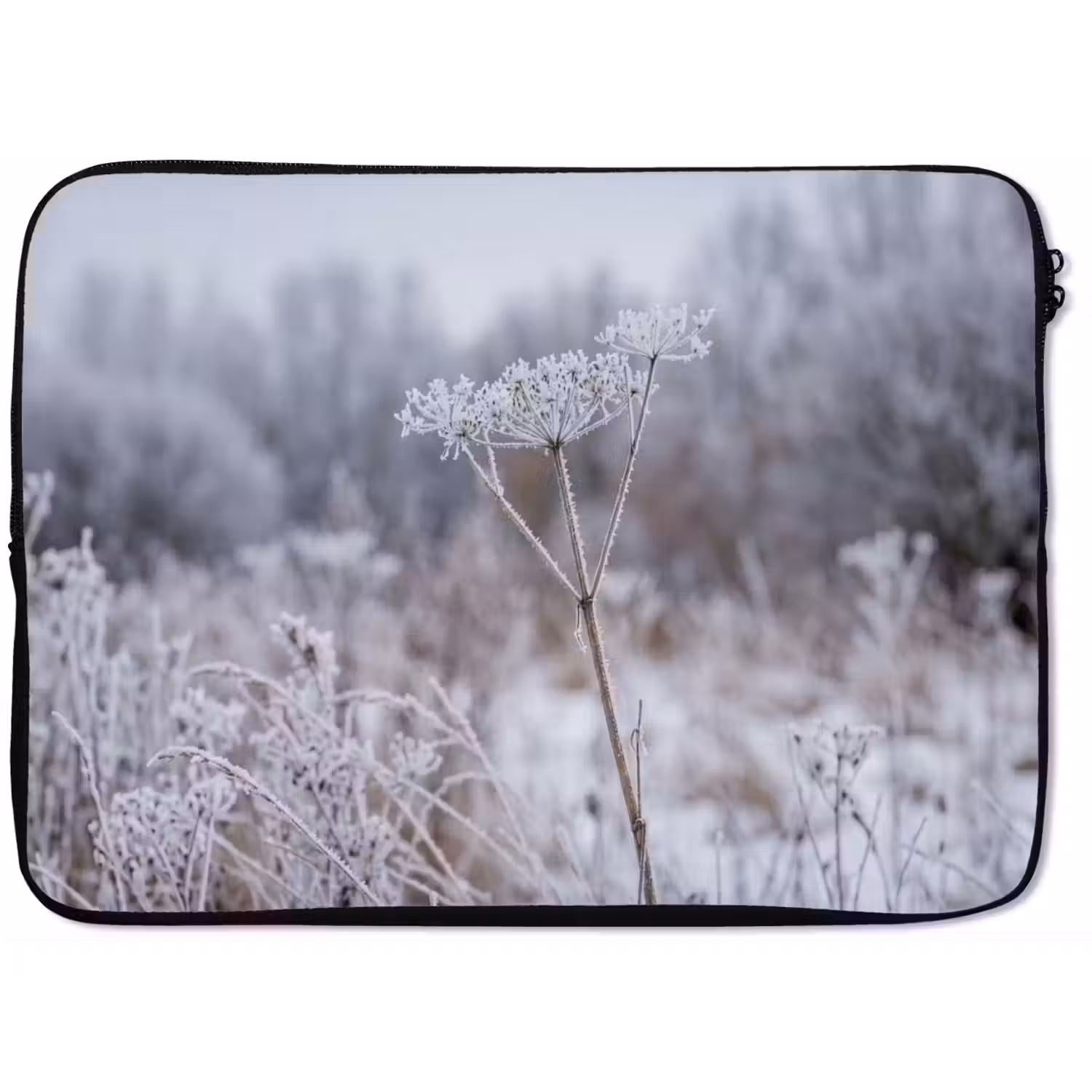 Schermbloem - Rijp - Kristallen - Winter - Delicaat laptophoes neopreen klein -zkaufland3dotto
