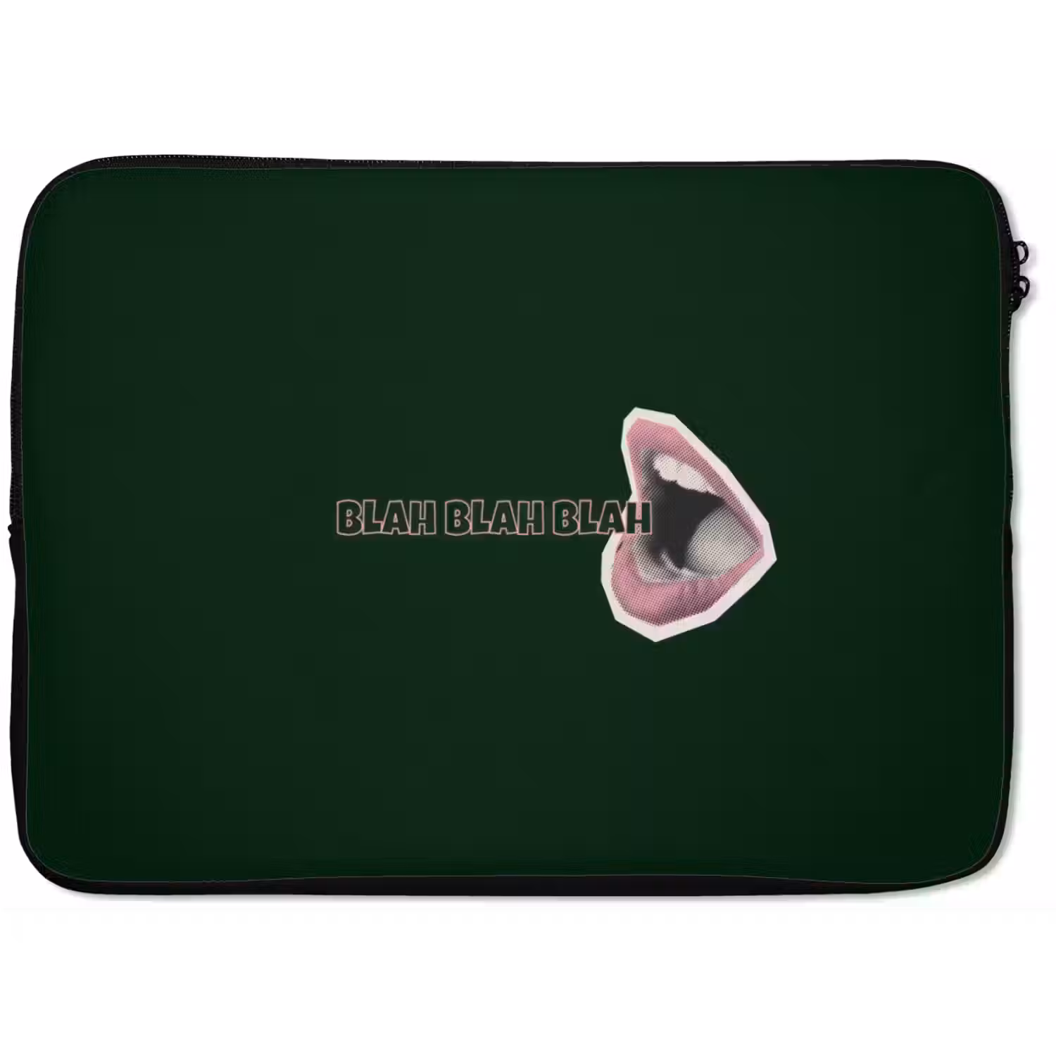 BLAH BLAH BLAH - Mond - Groen laptophoes neopreen klein -zkaufland3dotto