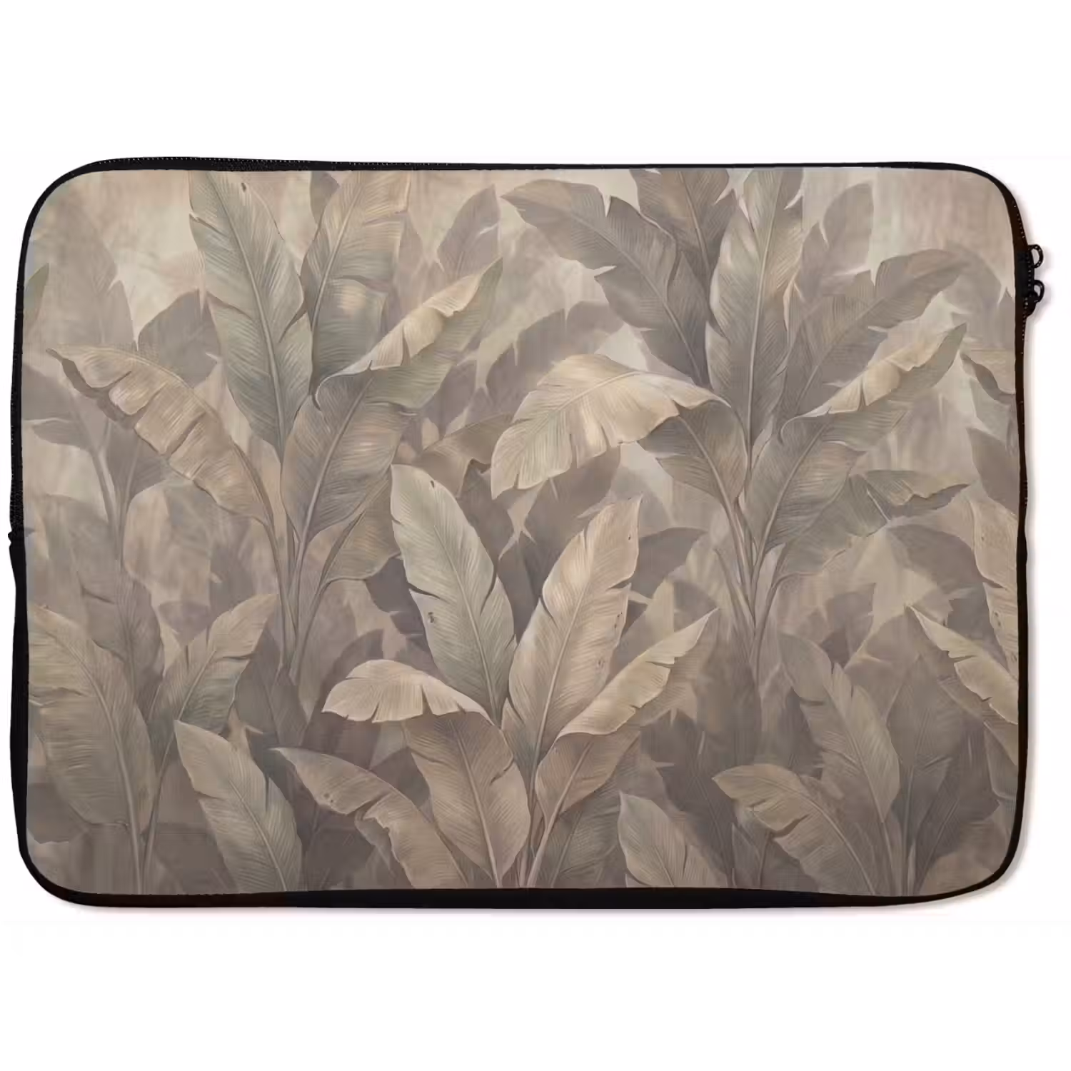 Bladeren - Tropisch - Natuur - Modern - Beige laptophoes neopreen klein -zkaufland3dotto