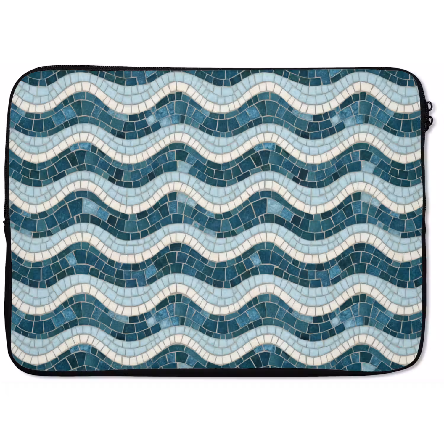 Blauw - Wit - Mozaïek - Golvend laptophoes neopreen klein 279 -zkaufland3dotto