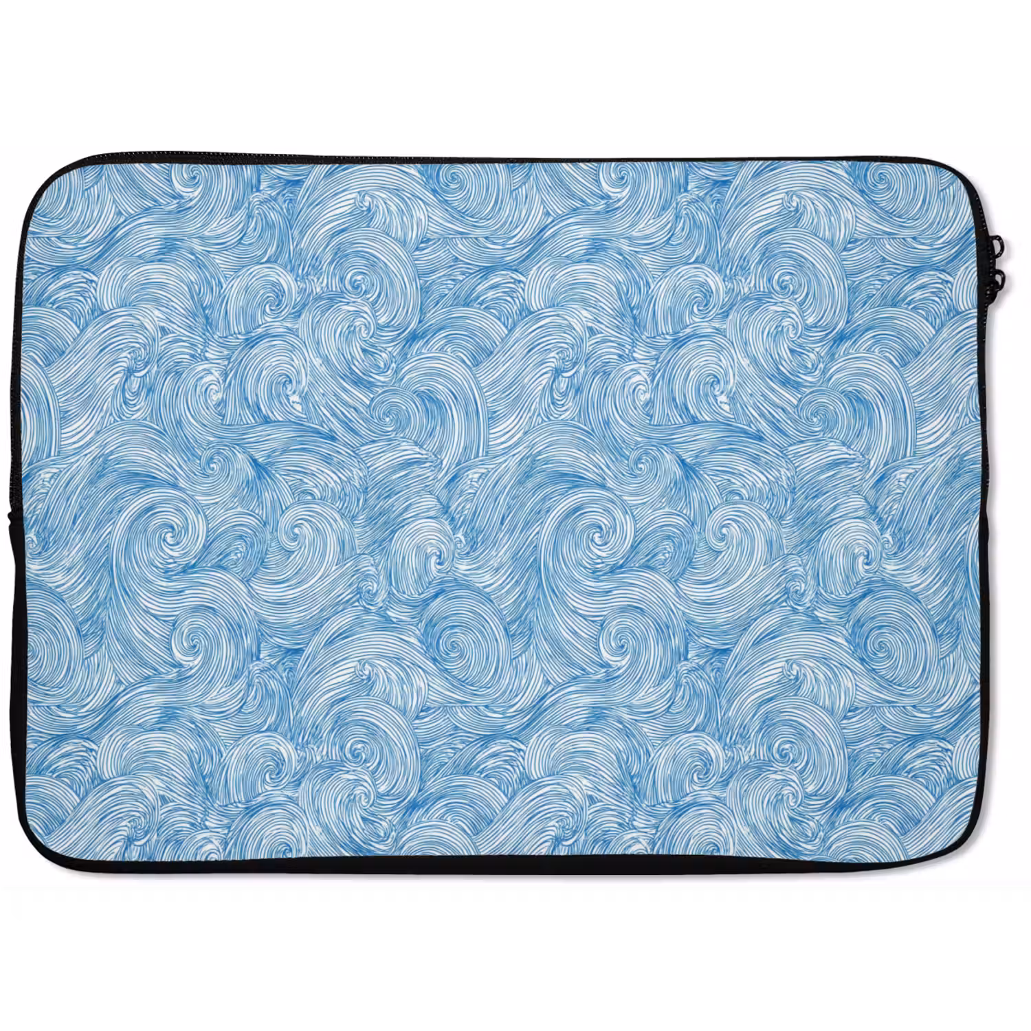 Blauw - Wit - Spiraal - Golven - Lijnen laptophoes neopreen klein 279 -zkaufland3dotto
