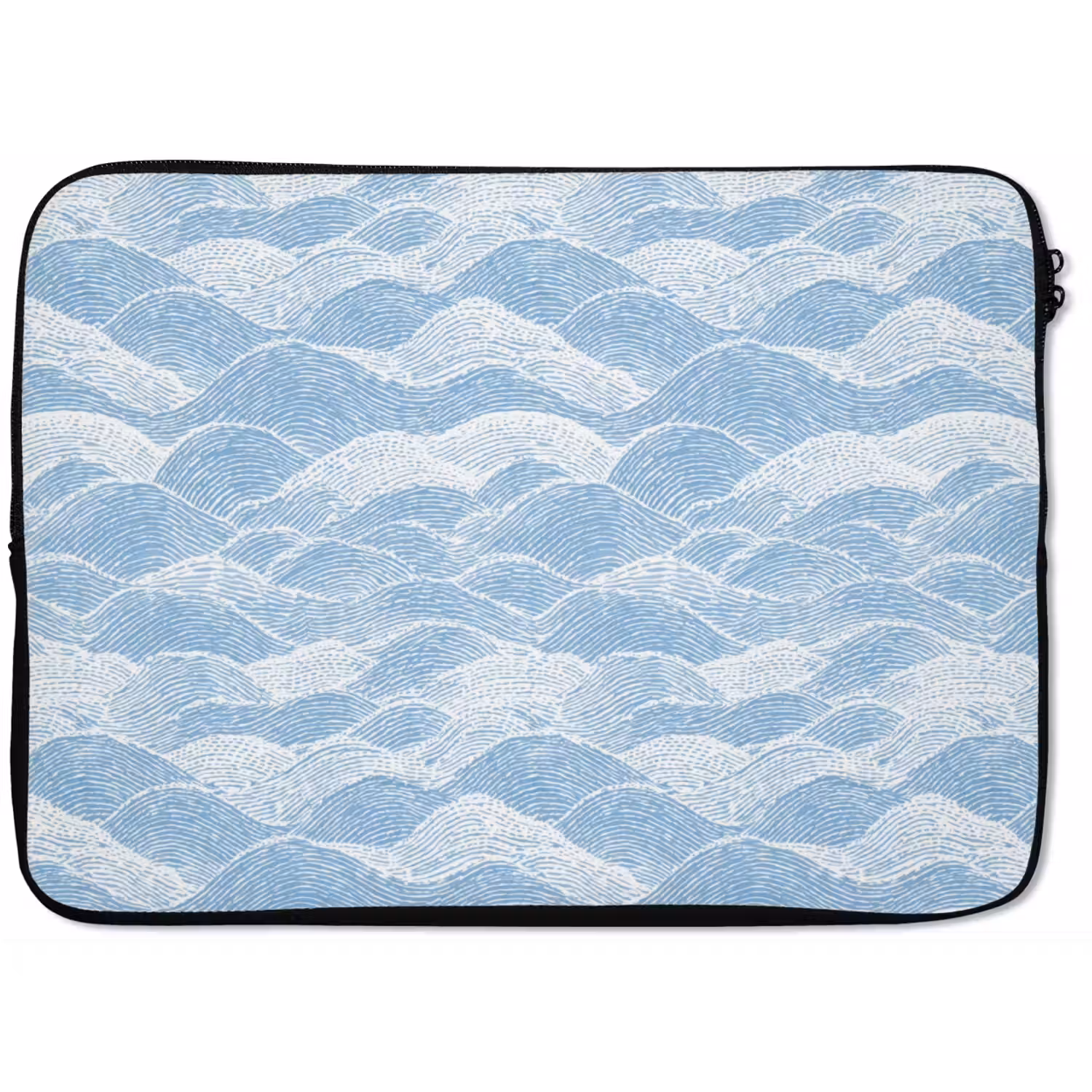 Blauw - Wit - Golven - Getekend laptophoes neopreen klein 279 -zkaufland3dotto