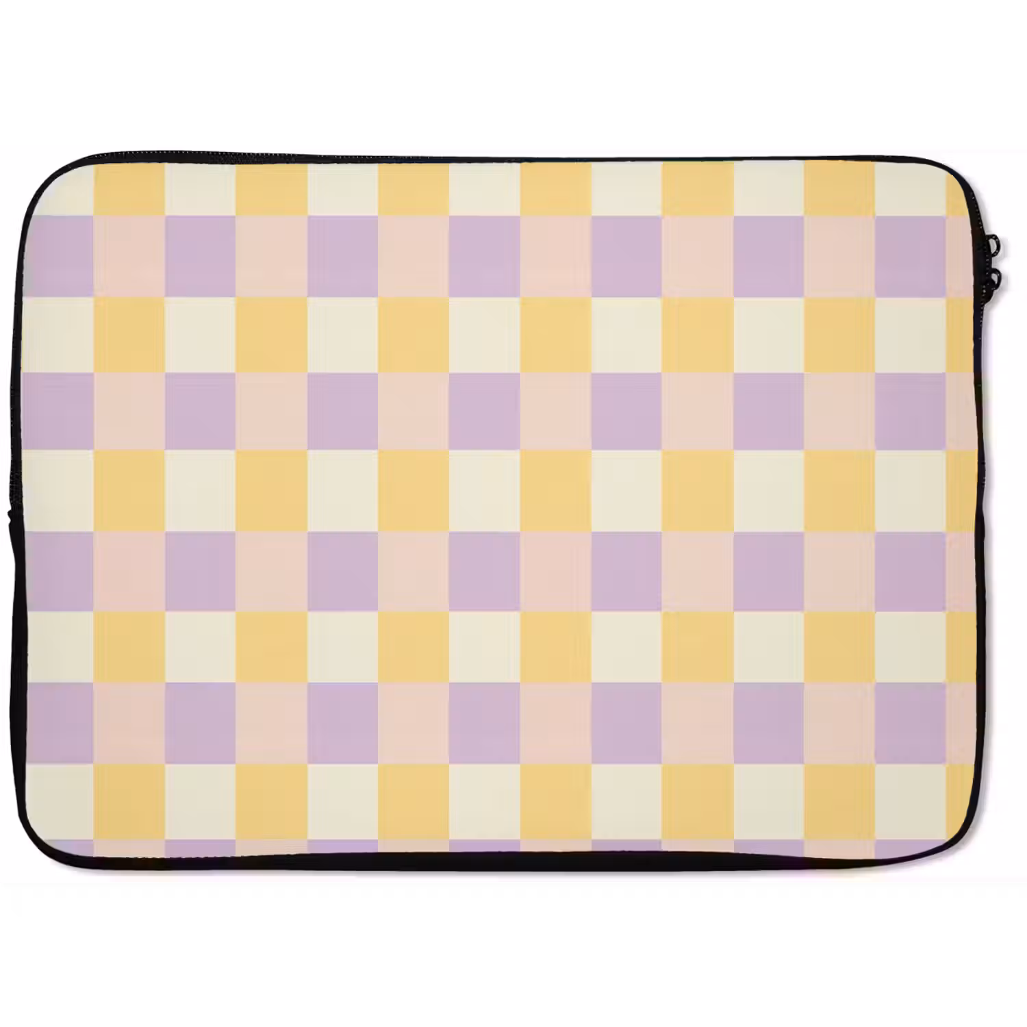 Blokjes - Lila - Geel laptophoes neopreen klein 279 -zkaufland3dotto