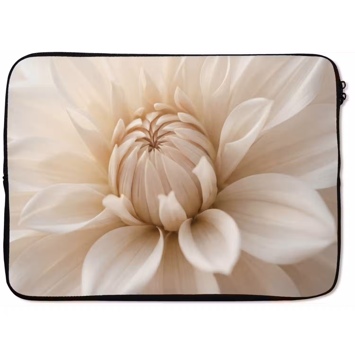 Bloem - Dahlia - Wit laptophoes neopreen klein -zkaufland3dotto