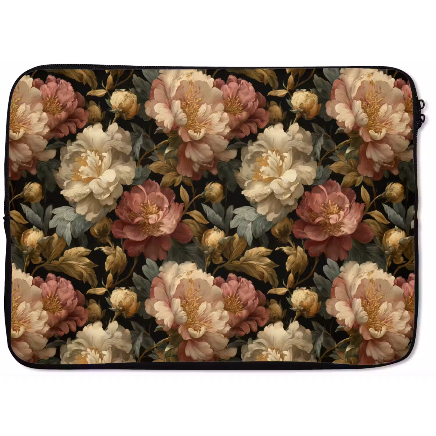 Bloemen - Barok - Patroon - Roze - Crème laptophoes neopreen klein 279 -zkaufland3dotto