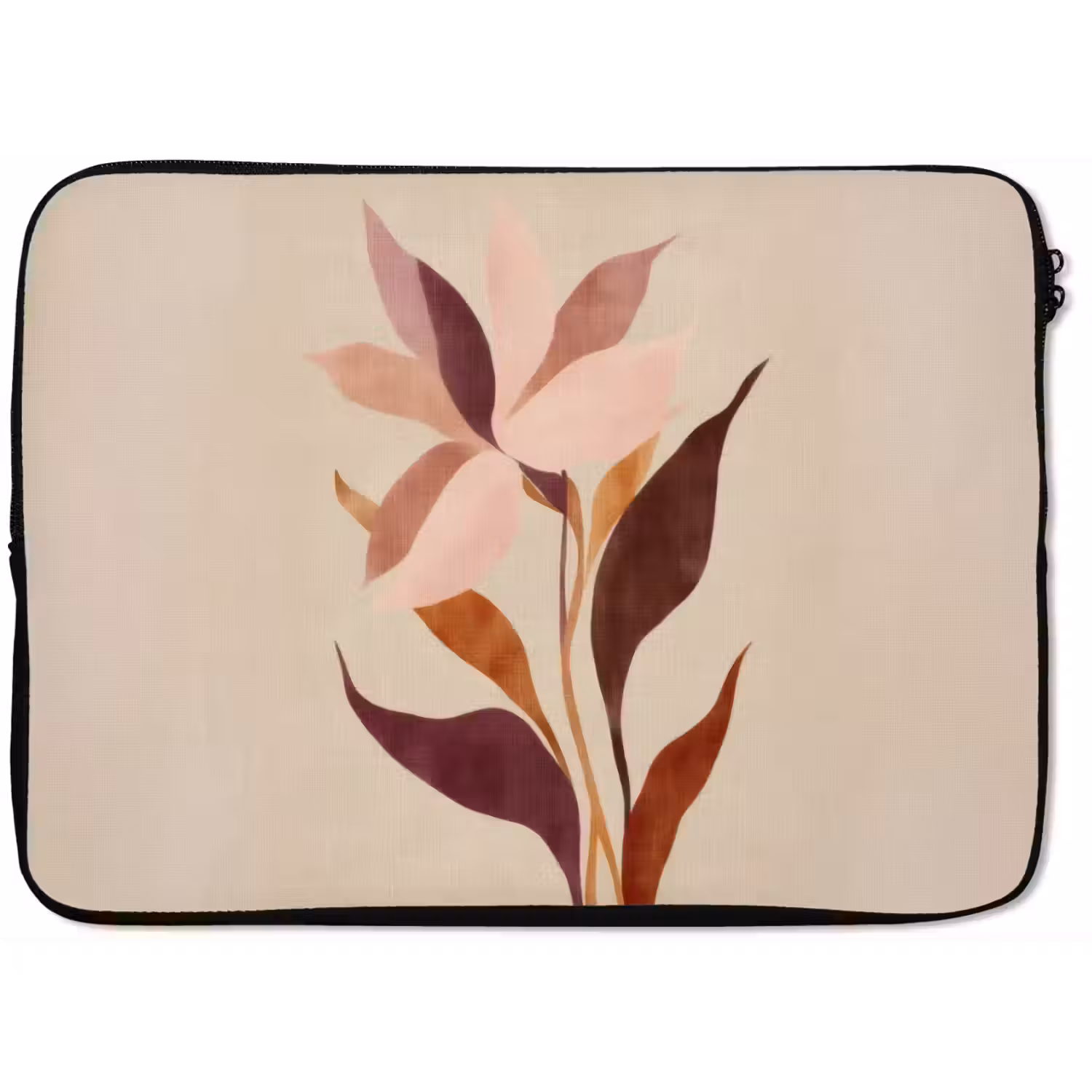 Bloemen - Blaadjes - Minimalistisch - Roze laptophoes neopreen klein -zkaufland3dotto