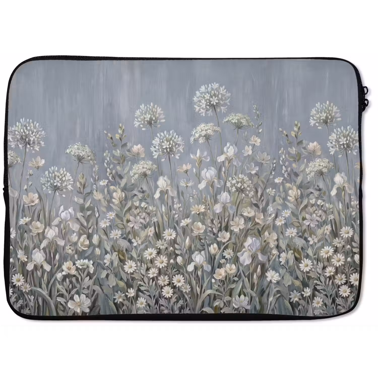 Bloemen - Botanisch - Blauw laptophoes neopreen klein -zkaufland3dotto