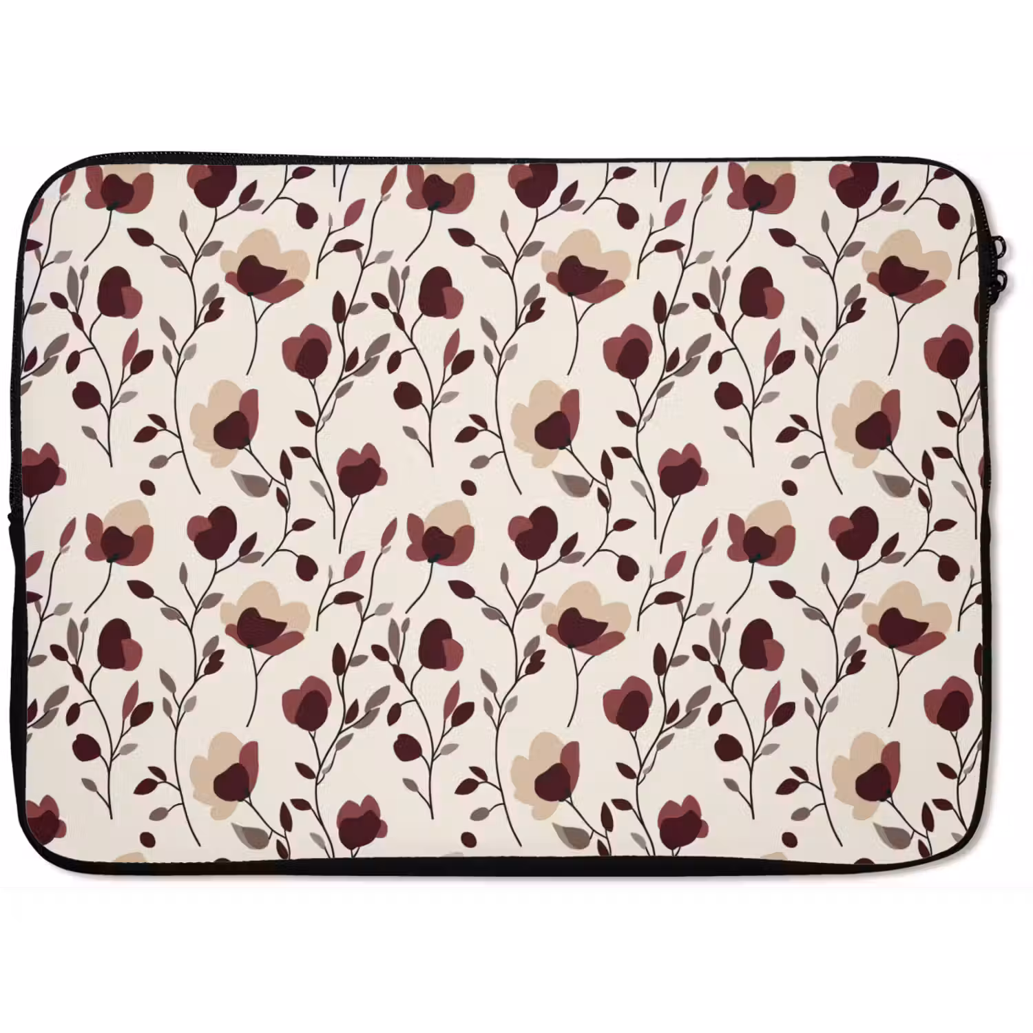 Bloemen - Botanisch - Bordeaux laptophoes neopreen klein 279 -zkaufland3dotto