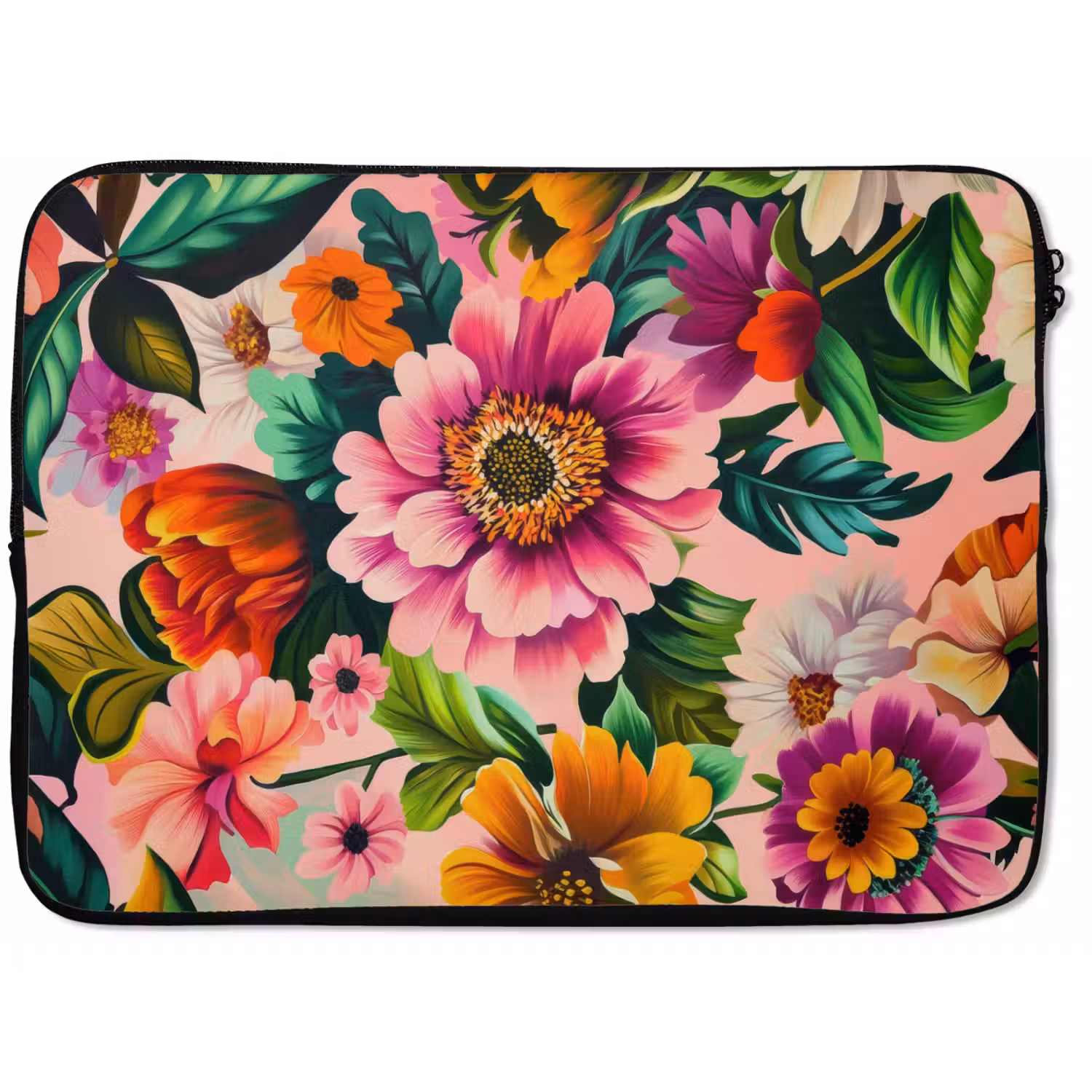 Bloemen - Kleurrijk - Roze laptophoes neopreen klein -zkaufland3dotto
