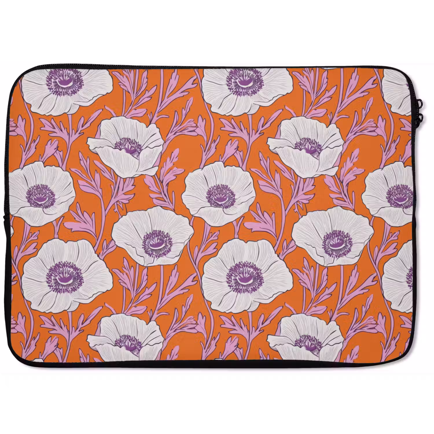 Bloemen - Grafisch - Oranje laptophoes neopreen klein 279 -zkaufland3dotto