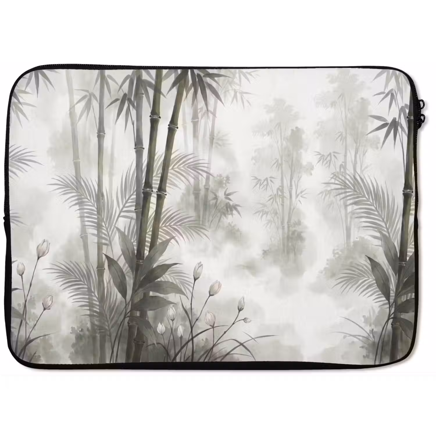 Bloemen - Knop - Tuin - Illustratie - Wit laptophoes neopreen klein -zkaufland3dotto