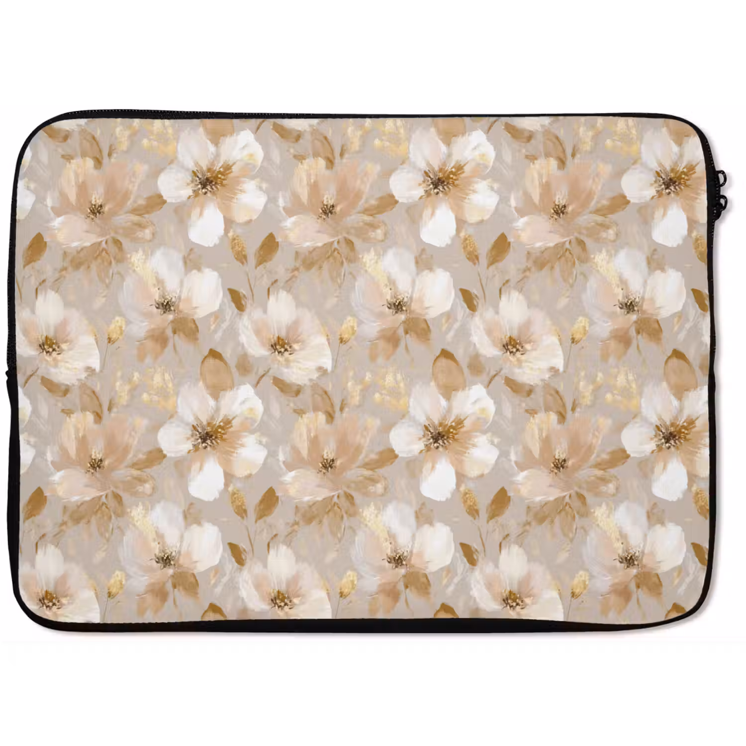 Bloemen - artistiek - Goud laptophoes neopreen klein 279 -zkaufland3dotto