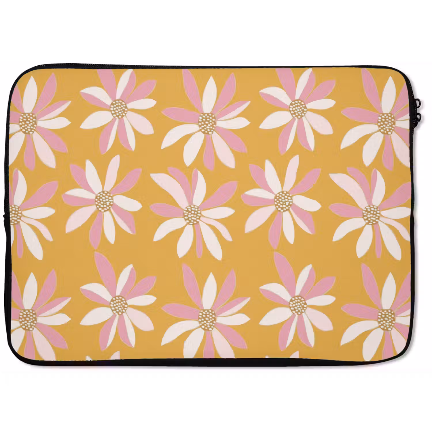 Bloemen - Modern - Geel laptophoes neopreen klein 279 -zkaufland3dotto