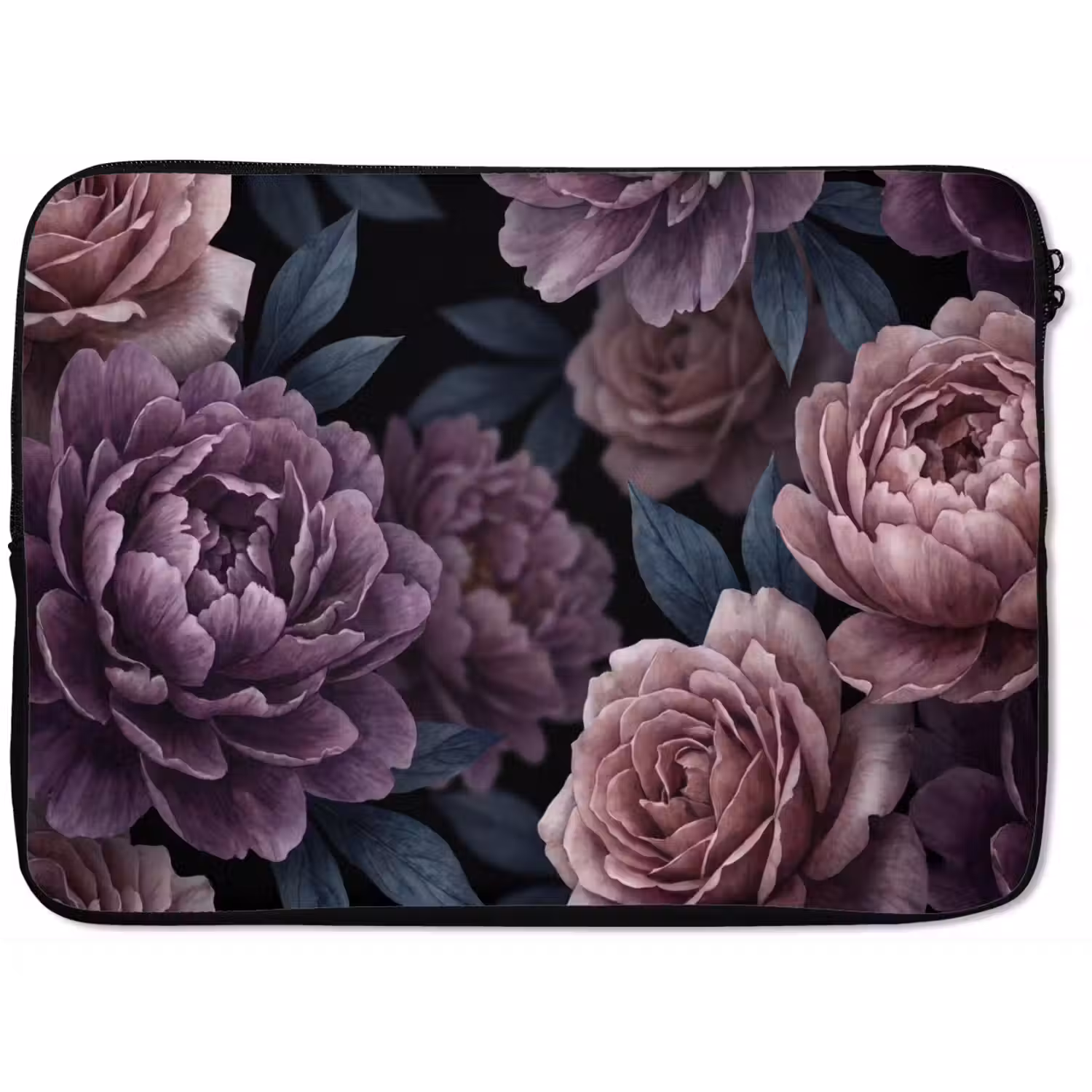 Bloemen - Patroon - Donker - Botanisch - Paars laptophoes neopreen klein -zkaufland3dotto