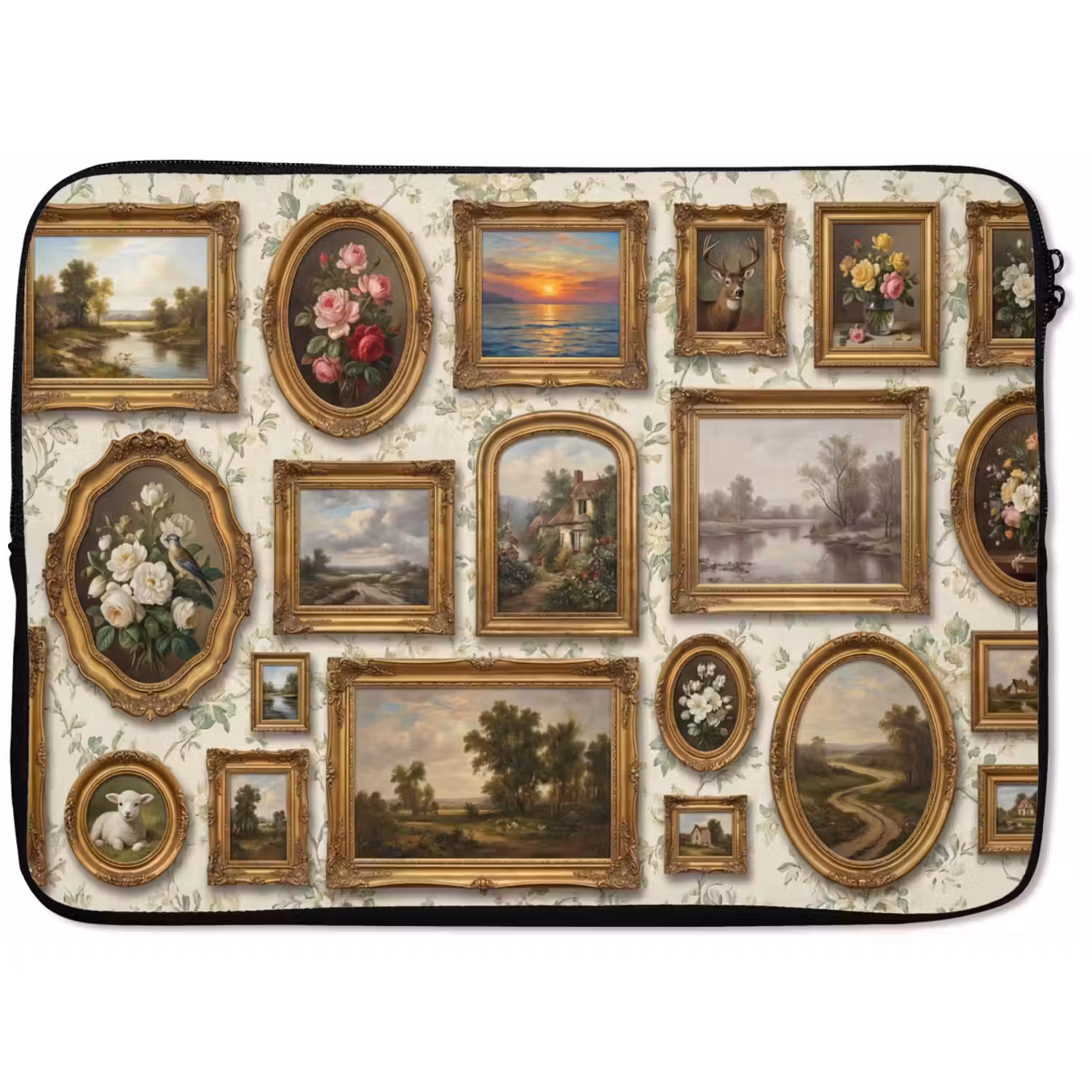 Bloemen - Roze - Stilleven - Klassiek laptophoes neopreen klein -zkaufland3dotto