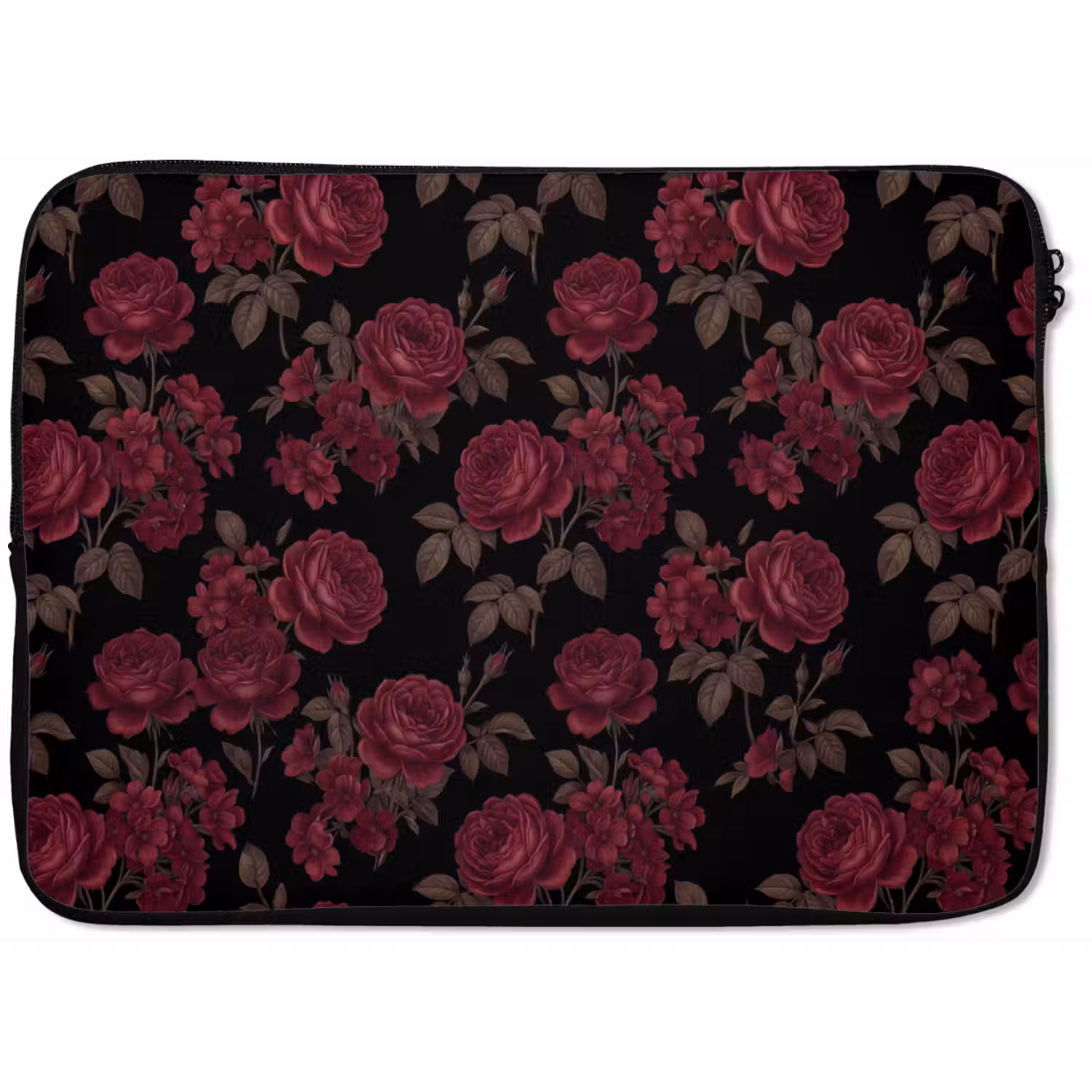 Bloemen - Roos - Patroon - Klassiek - Rood laptophoes neopreen klein -zkaufland3dotto