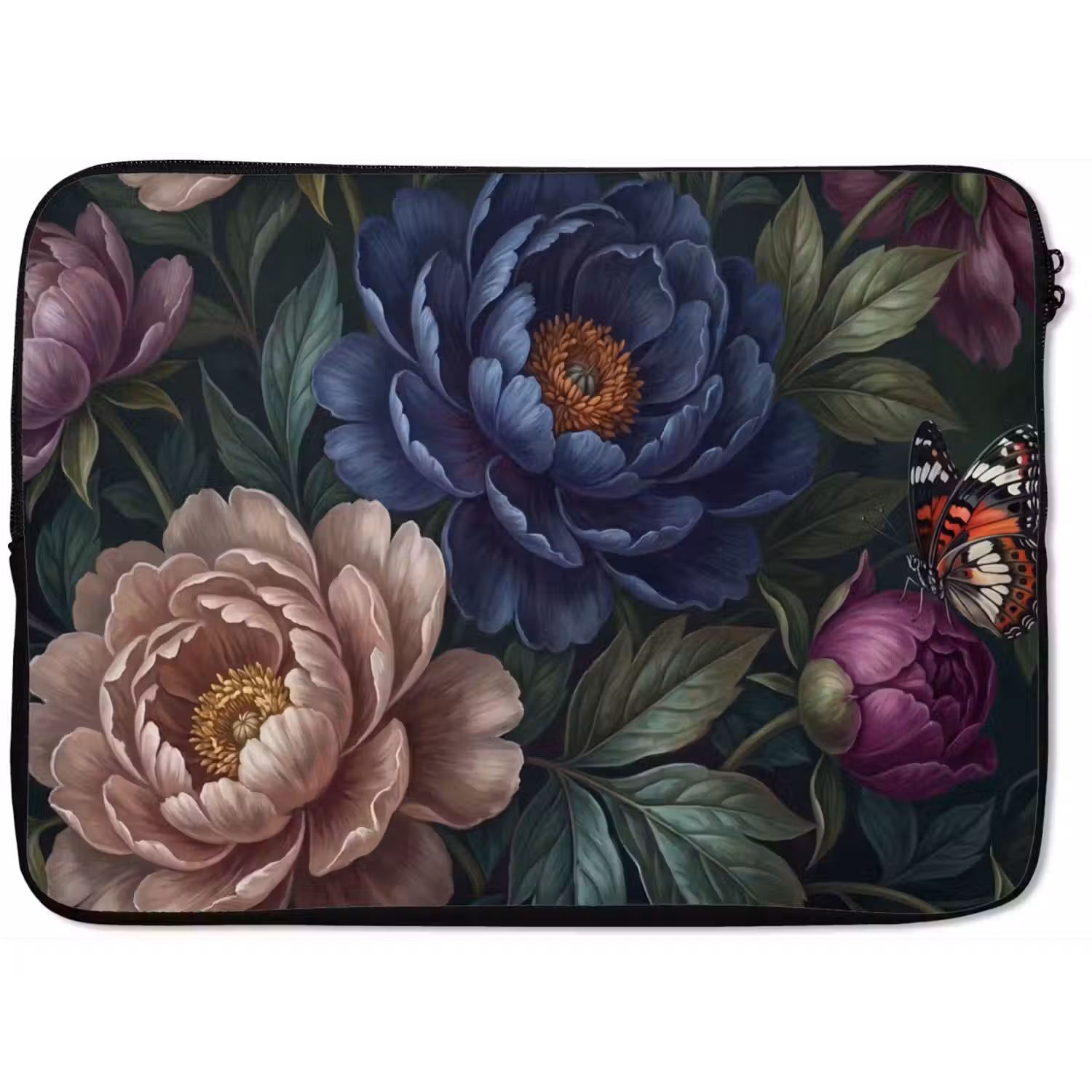 Bloemen - Vlinder - Natuur - Modern - Paars laptophoes neopreen klein -zkaufland3dotto