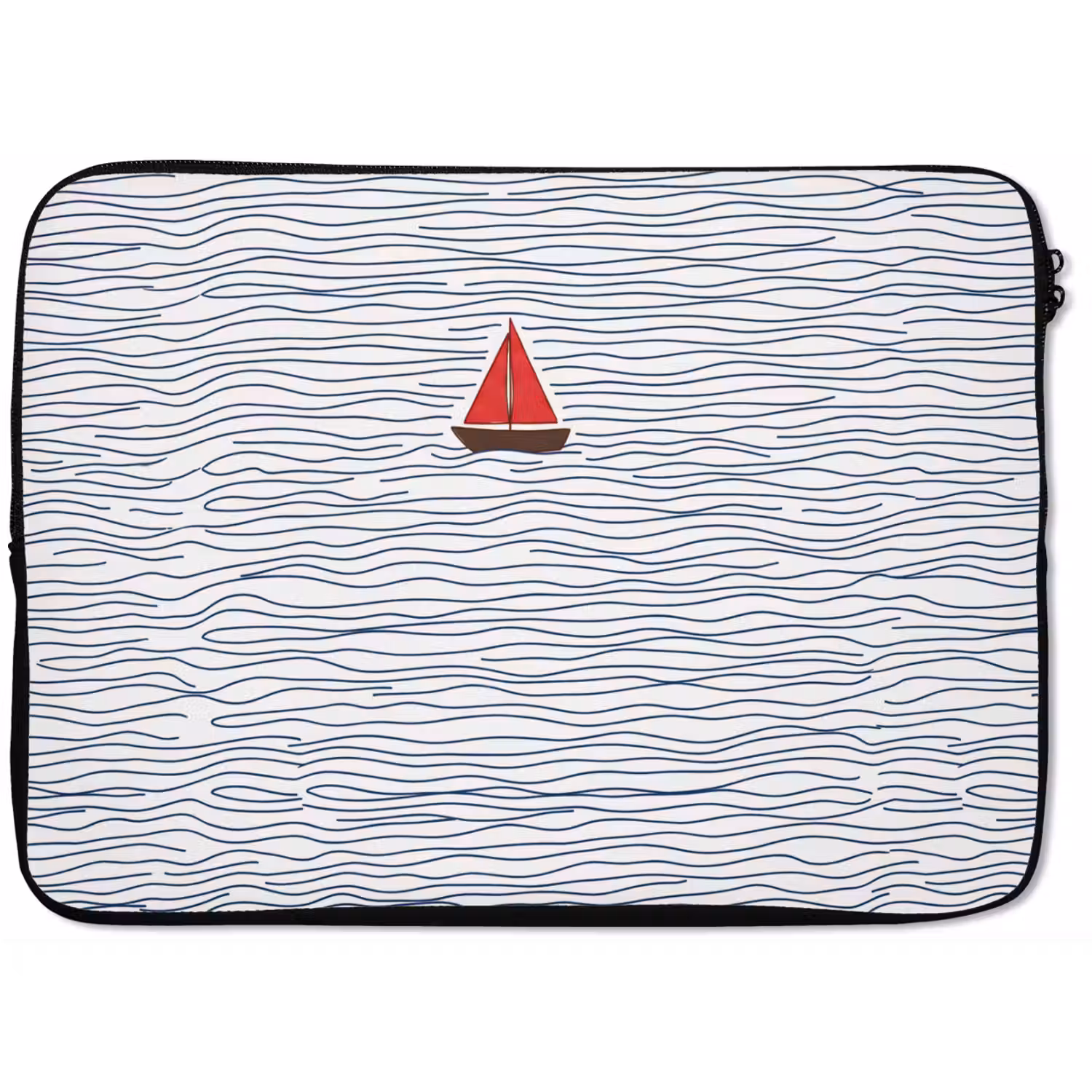 Boot - Water - Rood - Illustratie - Minimalistisch laptophoes neopreen klein -zkaufland3dotto