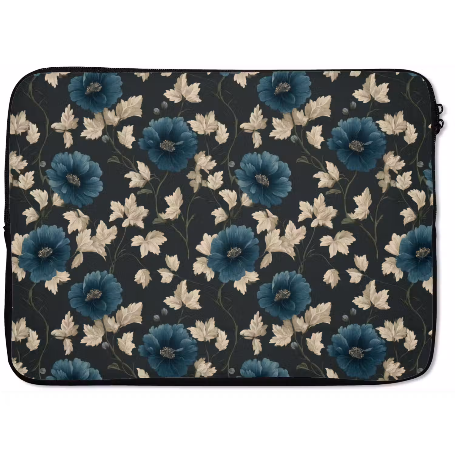 Botanisch - Bloemen - Blauw laptophoes neopreen klein 279 -zkaufland3dotto
