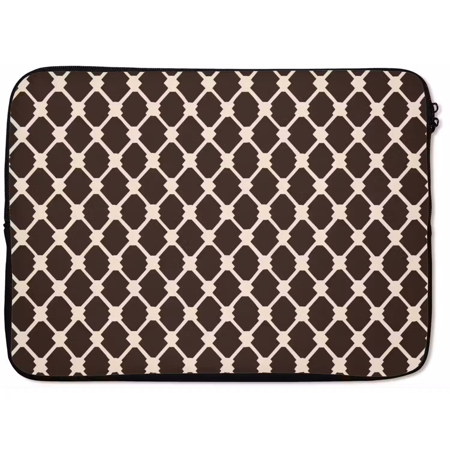 Bruin - Ruitpatroon - Geometrisch laptophoes neopreen klein 279 -zkaufland3dotto