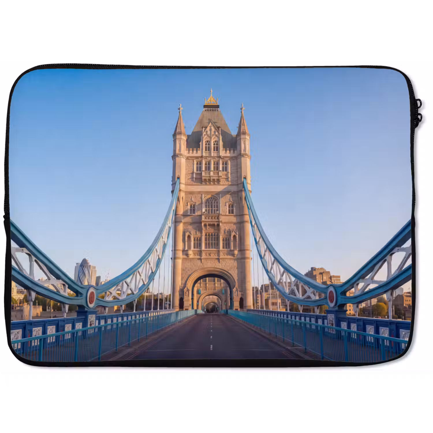 Brug - Toren - Architectuur - Klassiek - Blauw laptophoes neopreen klein -zkaufland3dotto