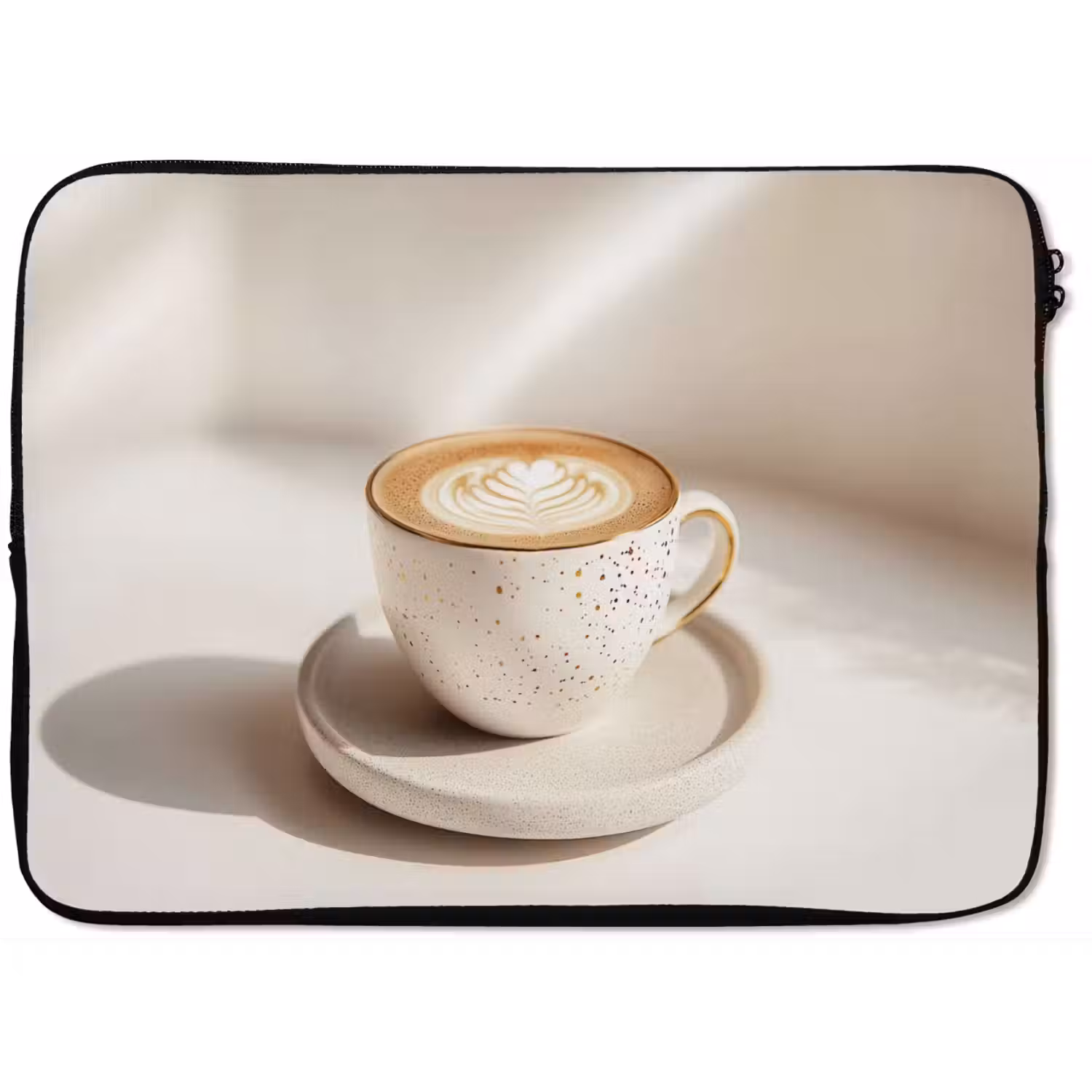 Cappuccino - Schuim - Schotel - Beige laptophoes neopreen klein -zkaufland3dotto
