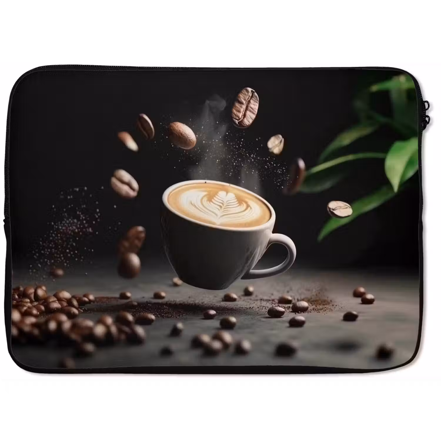 Cappuccino - Kop - Bonen - Bruin laptophoes neopreen klein -zkaufland3dotto